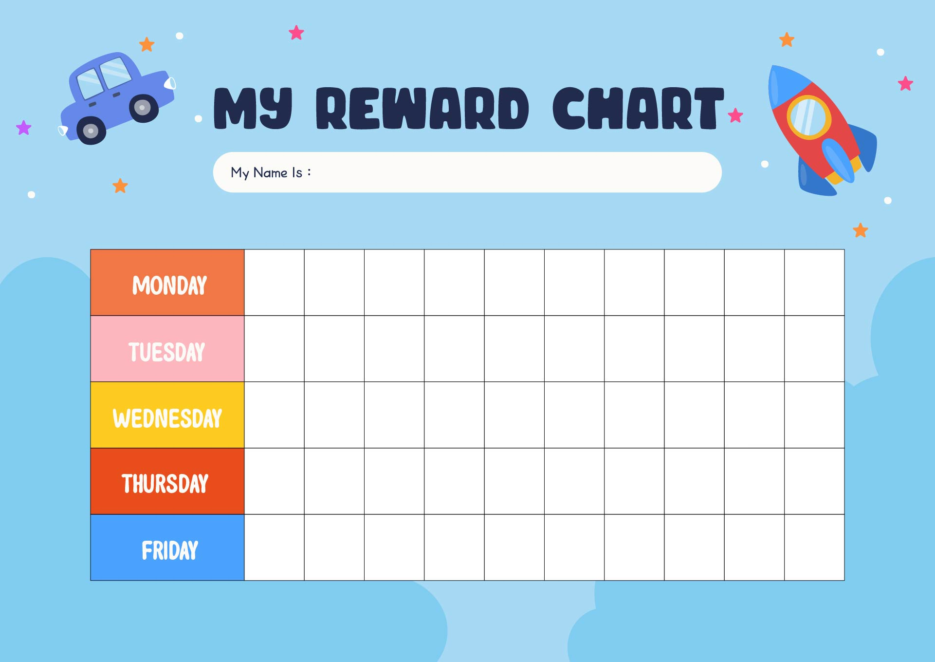 Responsibility Chart For Kids Weekly Chore Chart With Horses Design Laminated Task Reward Chart Family Organization Chart