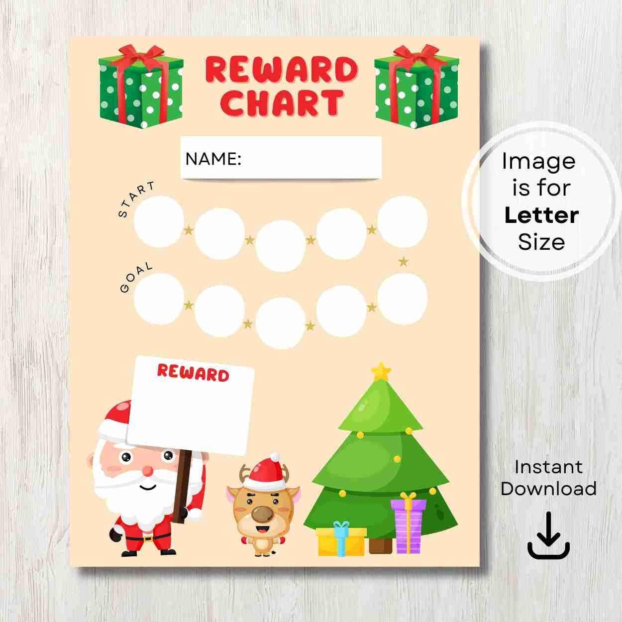 Reward Chart Christmas Reward Chart For Kids Potty Training Chart Sticker Chart Digital Download Printable Christmas Reward Chart Etsy Israel