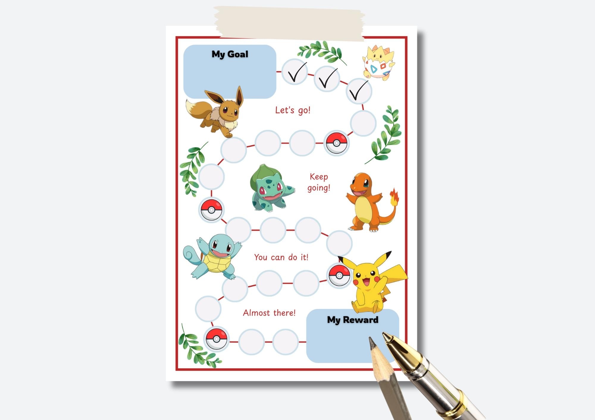 Pokemon Sticker Chart Printable