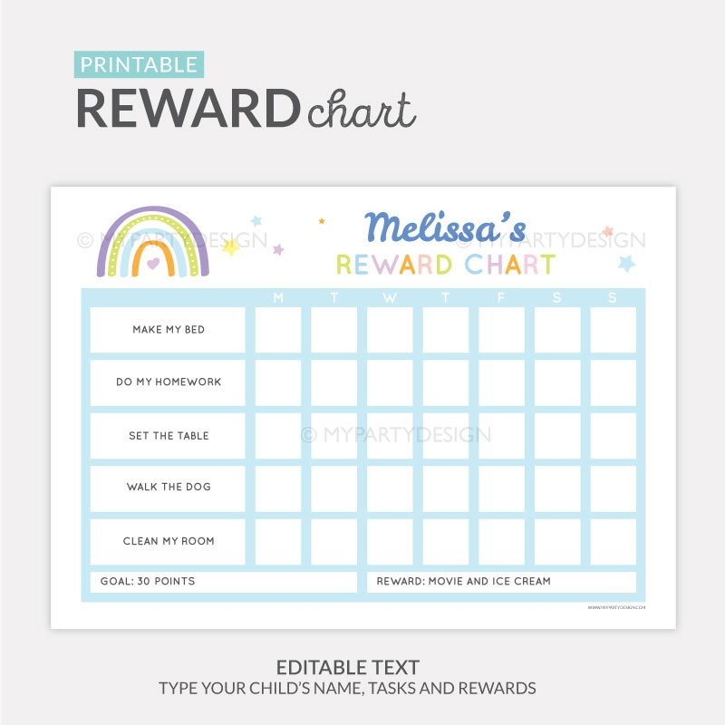 Free Printable Rainbow Reward Chart