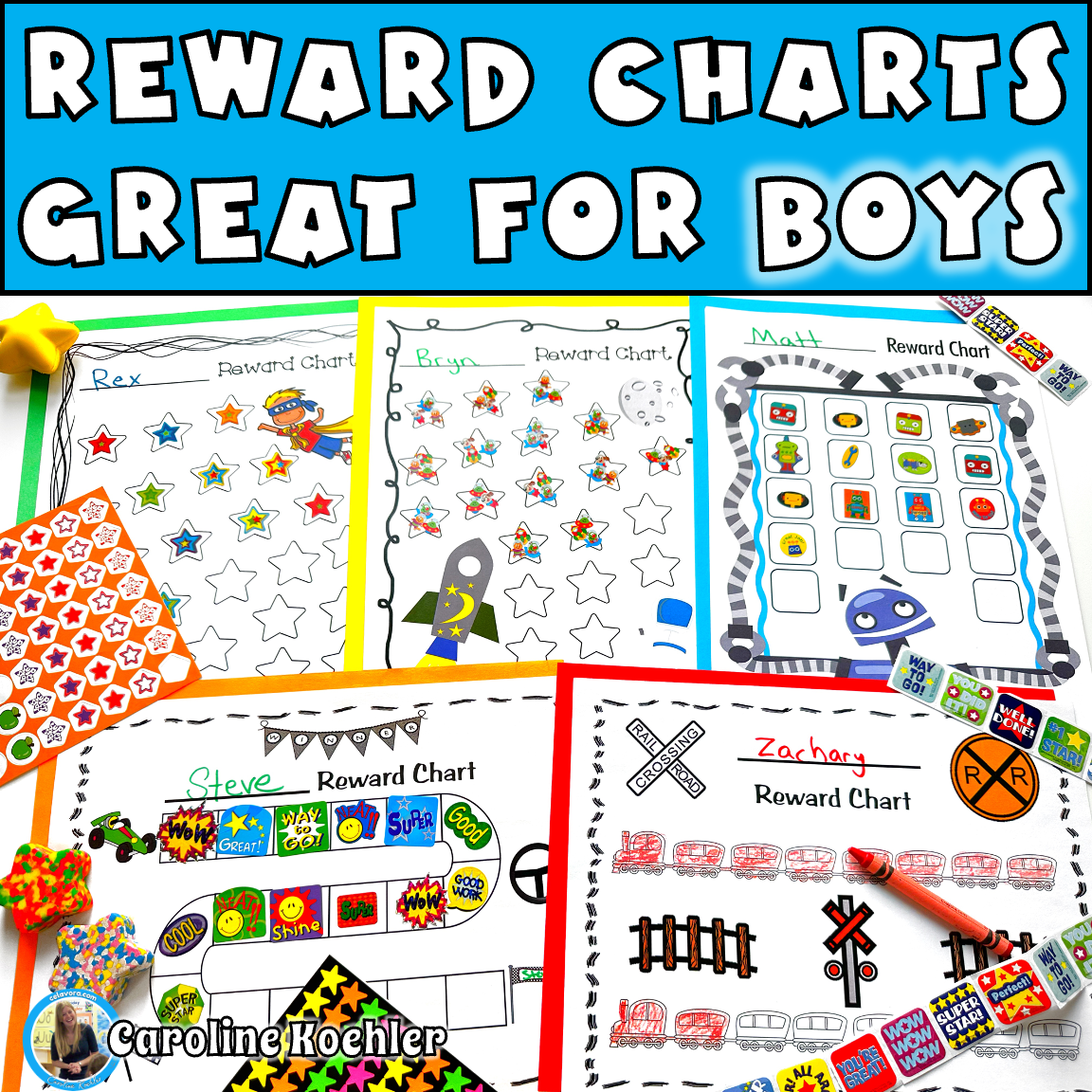 Reward Charts FOR BOYS Good Boy Reward Chart Sticker Behavior Boards Caroline Koehler At Celavora Education