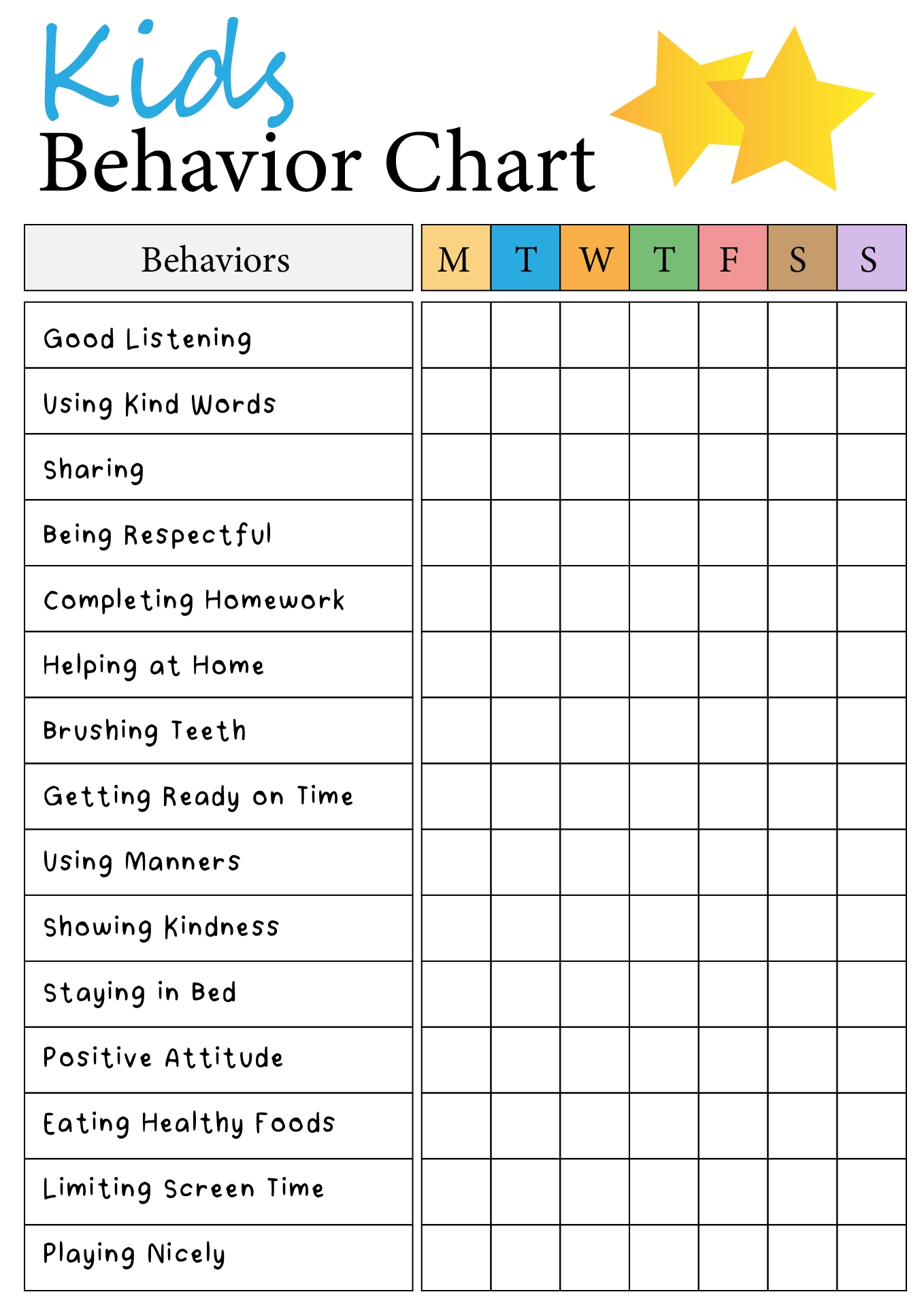 Printable Listening Chart Printable Listening Chart