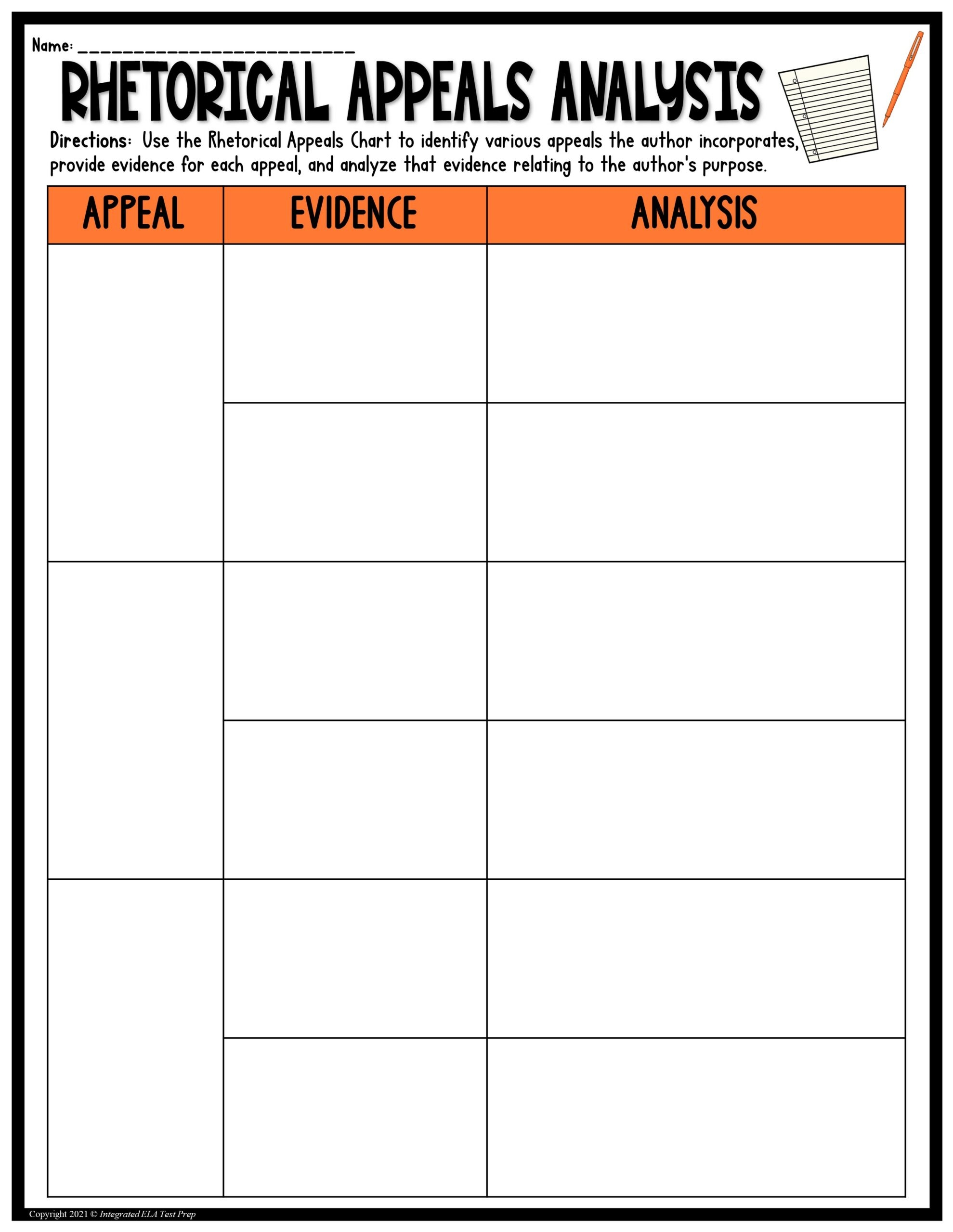 Rhetorical Appeals Chart And Graphic Organizer Ethos Logos Pathos Analysis Made By Teachers
