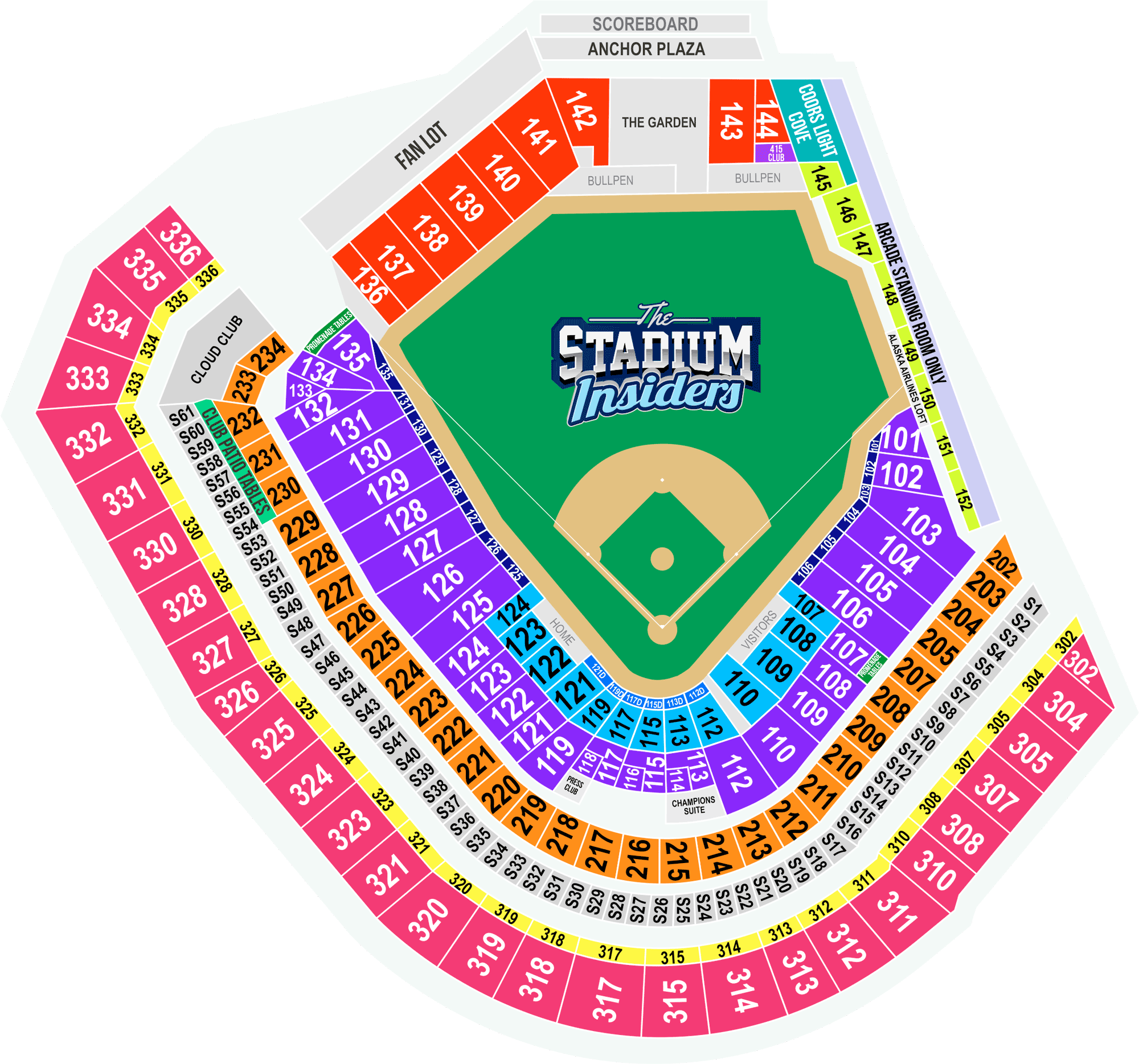 Sloan Park Seating Chart Printable