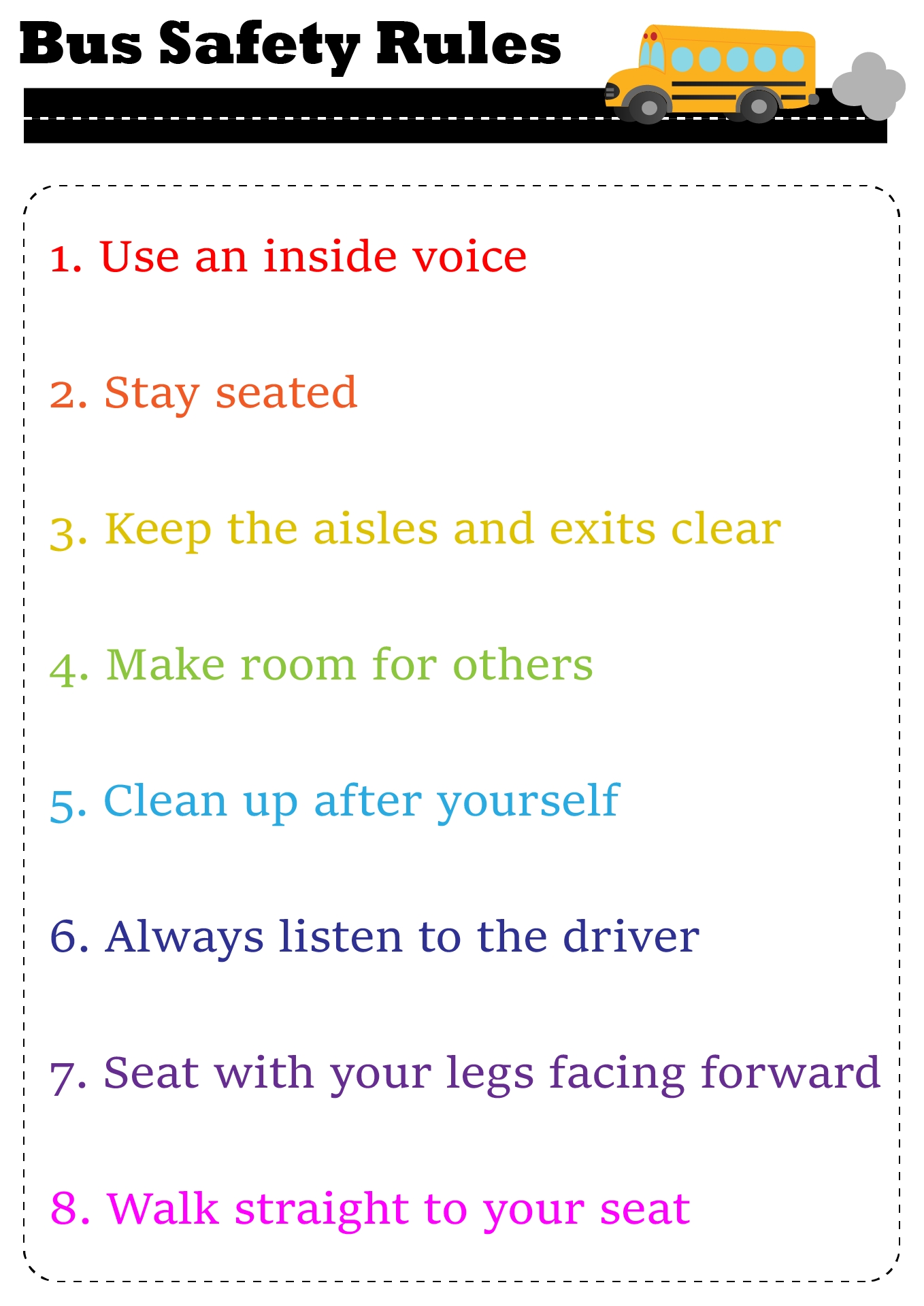 School Bus Rules 14 Free PDF Printables Printablee