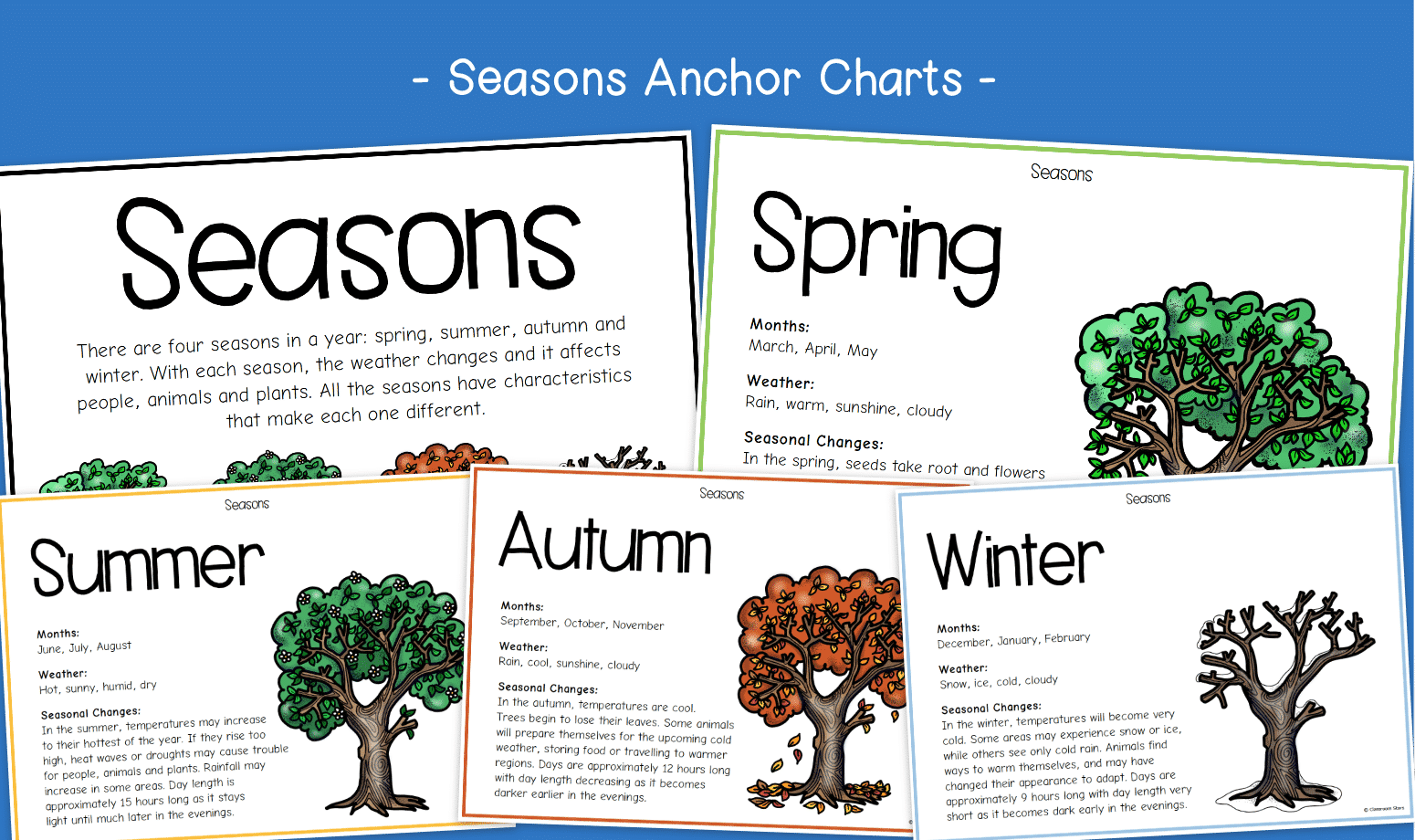 Seasons Anchor Charts KS1 Seasonal Changes Primary Science Seasons Anchor Charts KS1 Seasonal Changes Primary Science