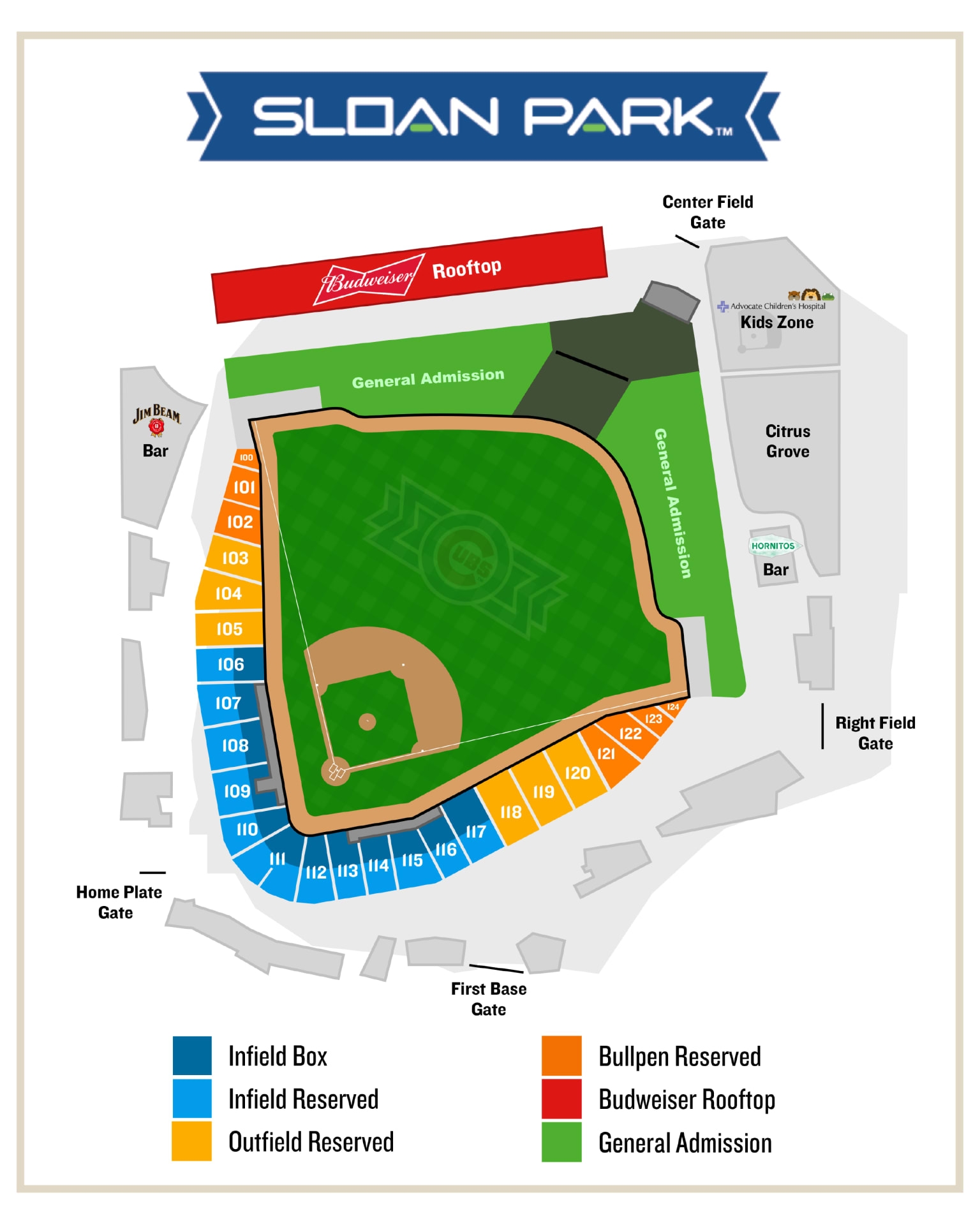 Seat Map Sloan Park Chicago Cubs