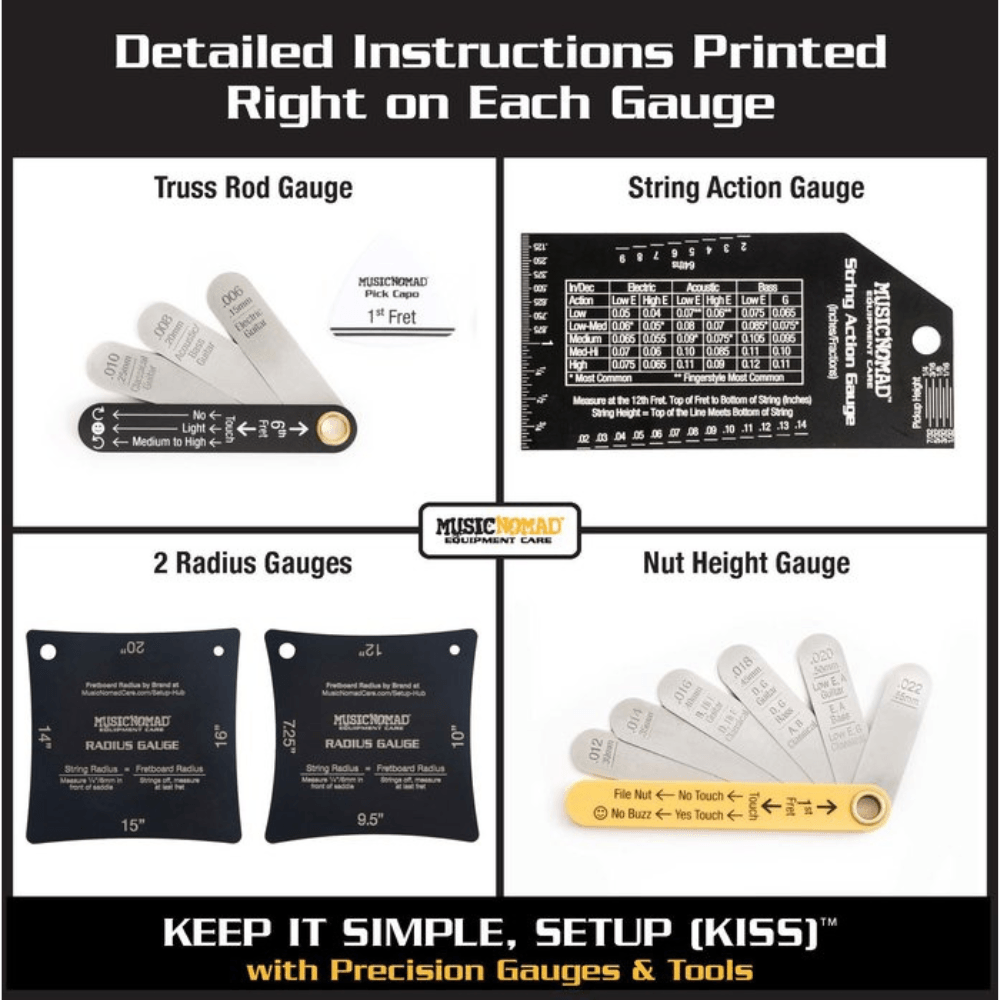 Setup Gauge Tool Kit For Electric Acoustic Classical And Bass Guitar Setup Gauge Tool Kit For Electric Acoustic Classical And Bass Guitar