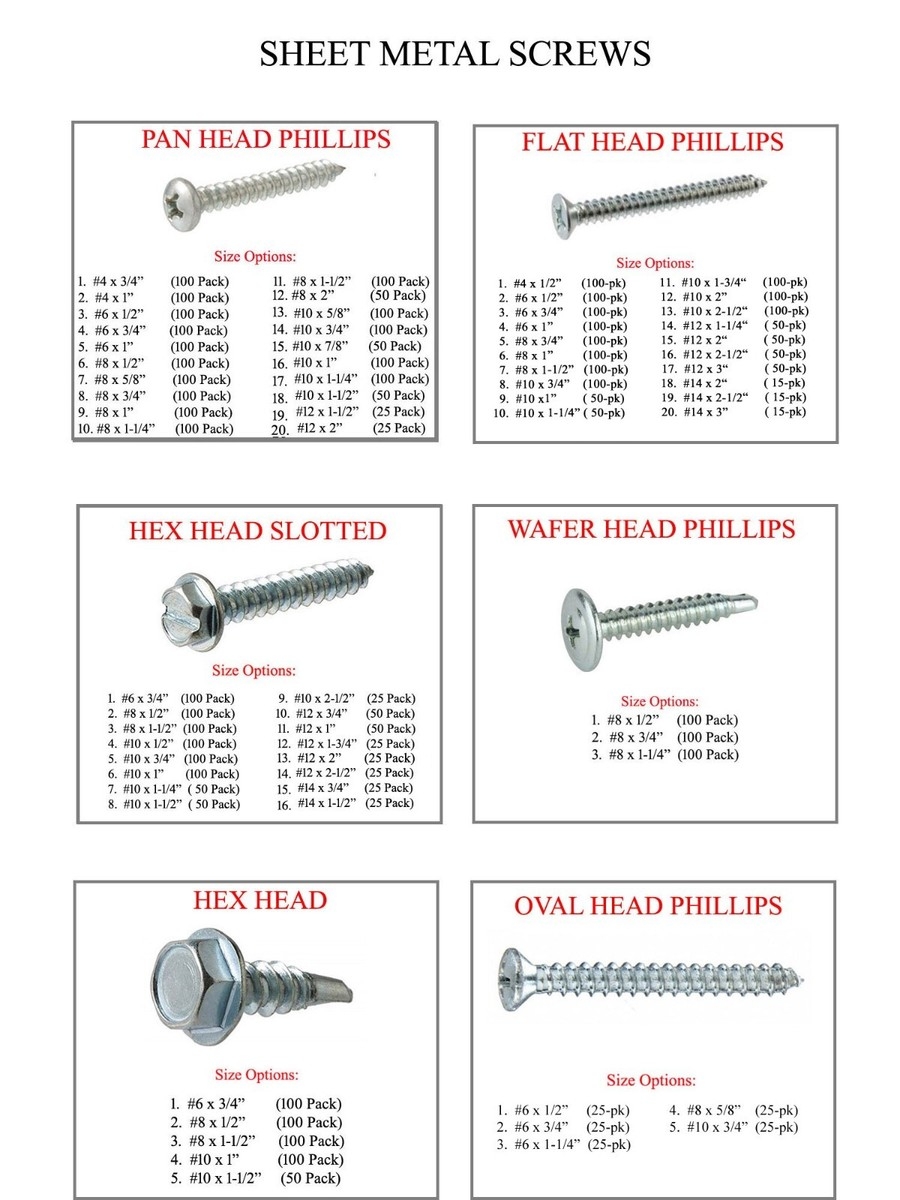 Sheet Metal Screws Zinc Choose Size And Head EBay Sheet Metal Screws Zinc Choose Size And Head EBay
