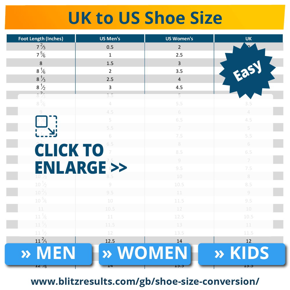 Printable Shoe Size Chart Uk Adults Printable Shoe Size Chart Uk Adults