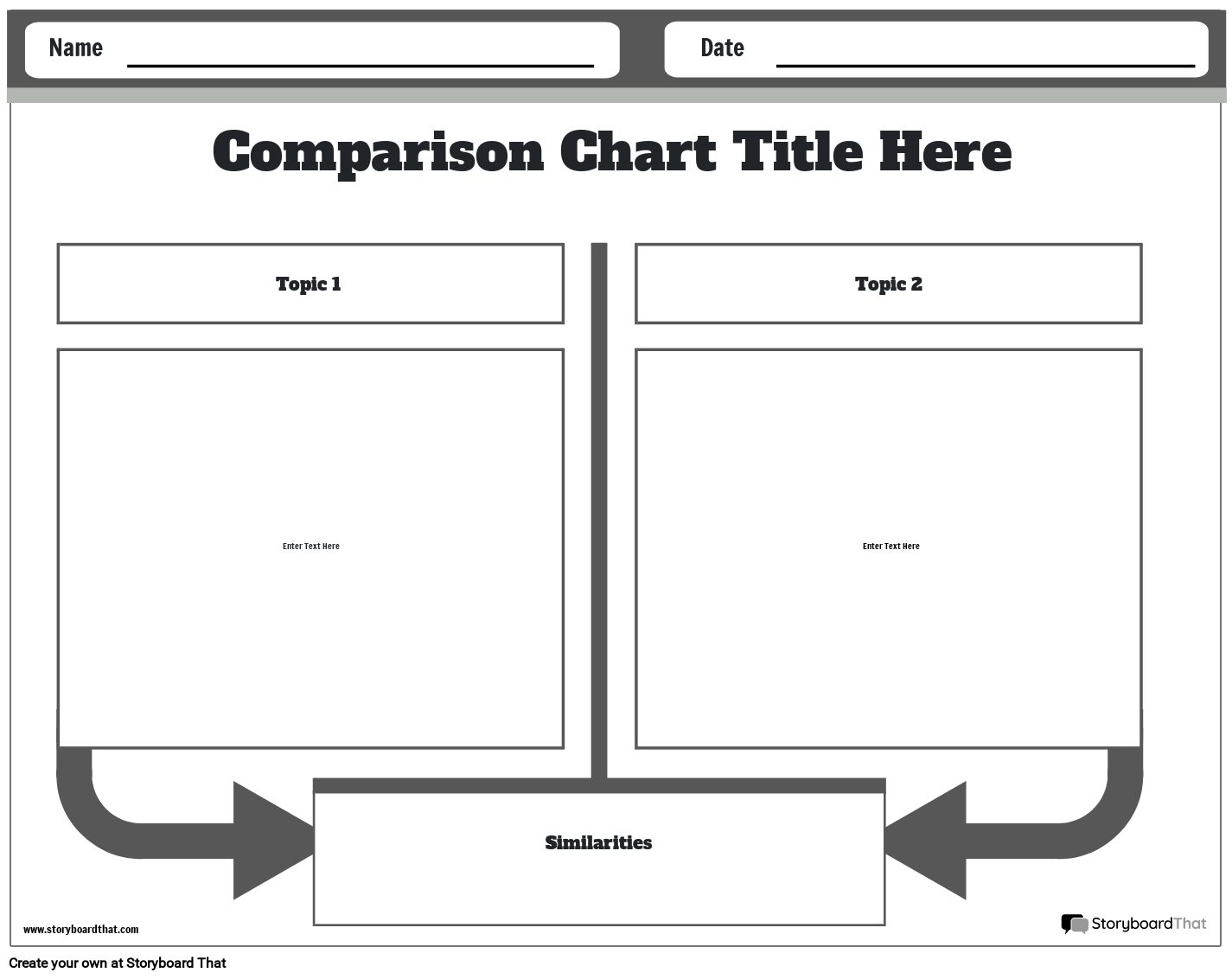 Simple Boxes Based Comparison Chart Template Storyboard Simple Boxes Based Comparison Chart Template Storyboard