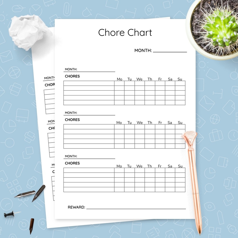 Calendar Chore Chart Monthly Printable