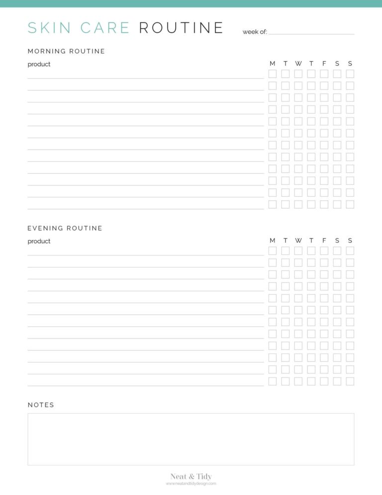 Skin Care Routine Neat And Tidy Design
