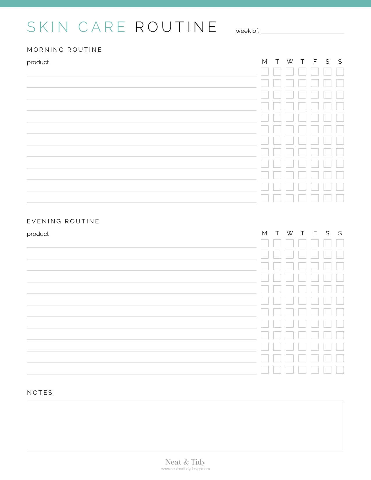 Skin Care Routine Neat And Tidy Design