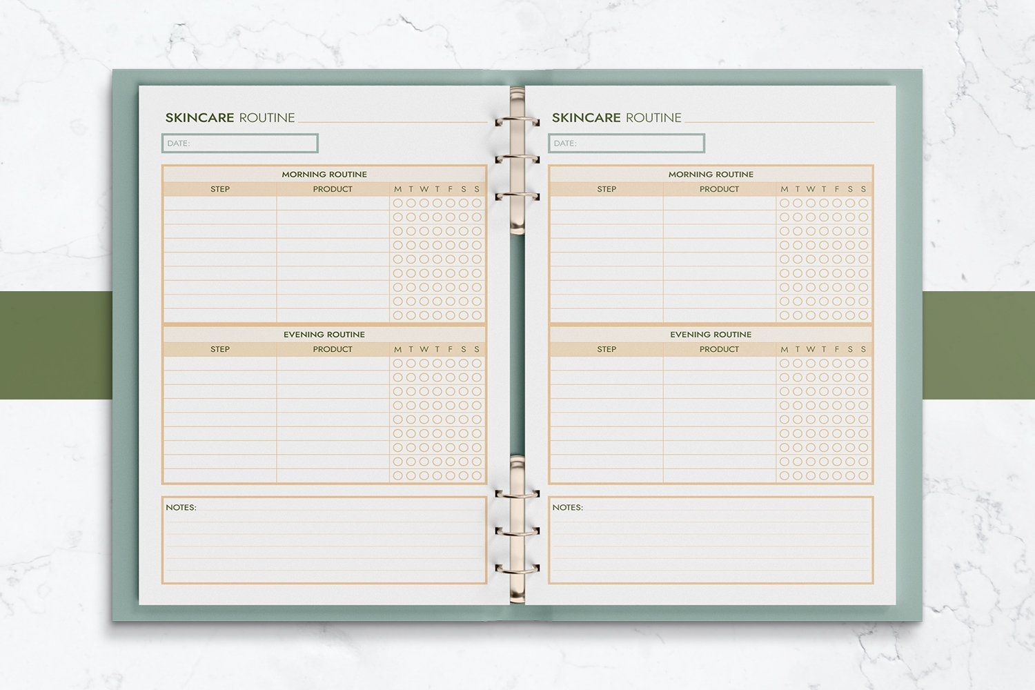 Printable Skincare Routine Chart Template