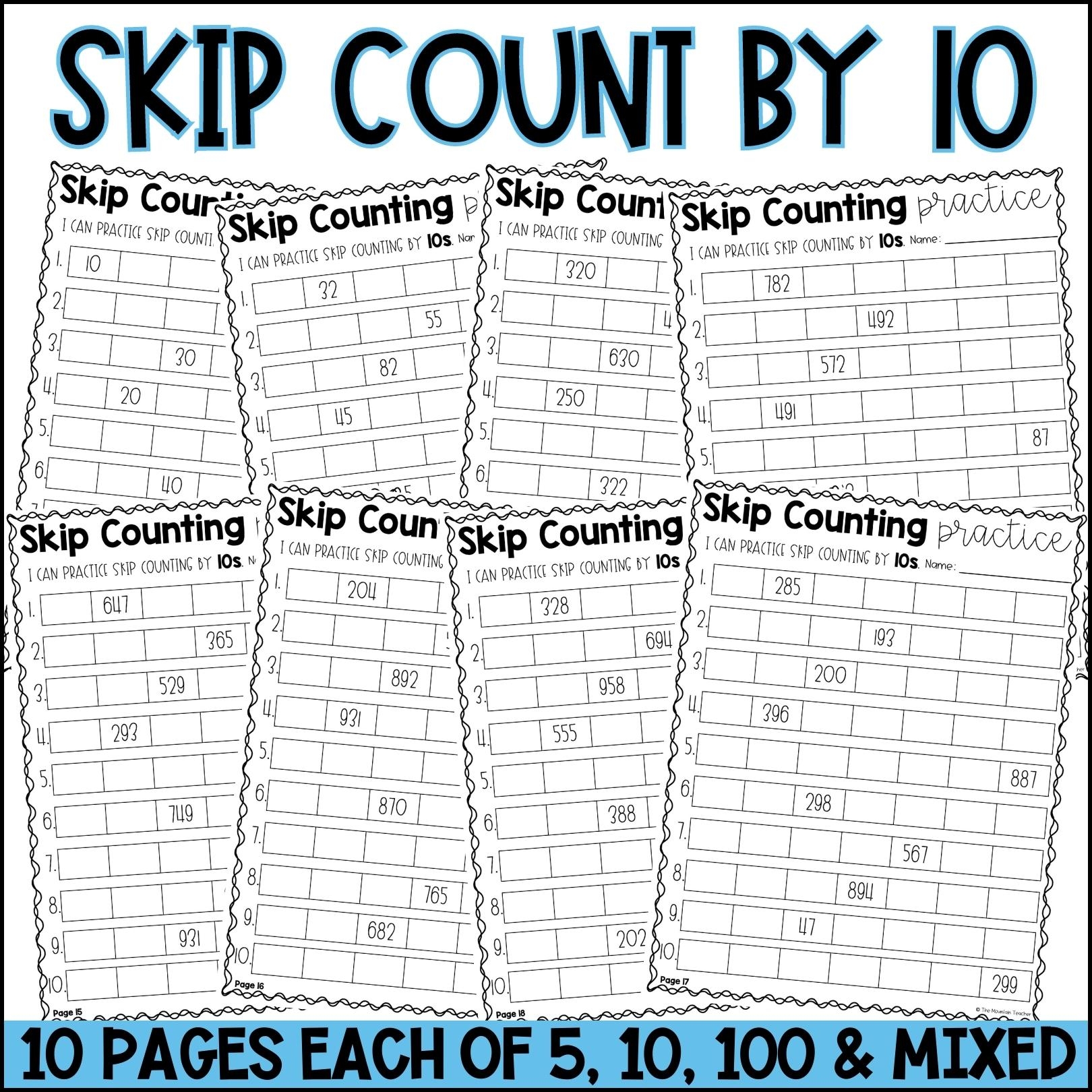 Printable Count By 5s Chart Printable Count By 5s Chart