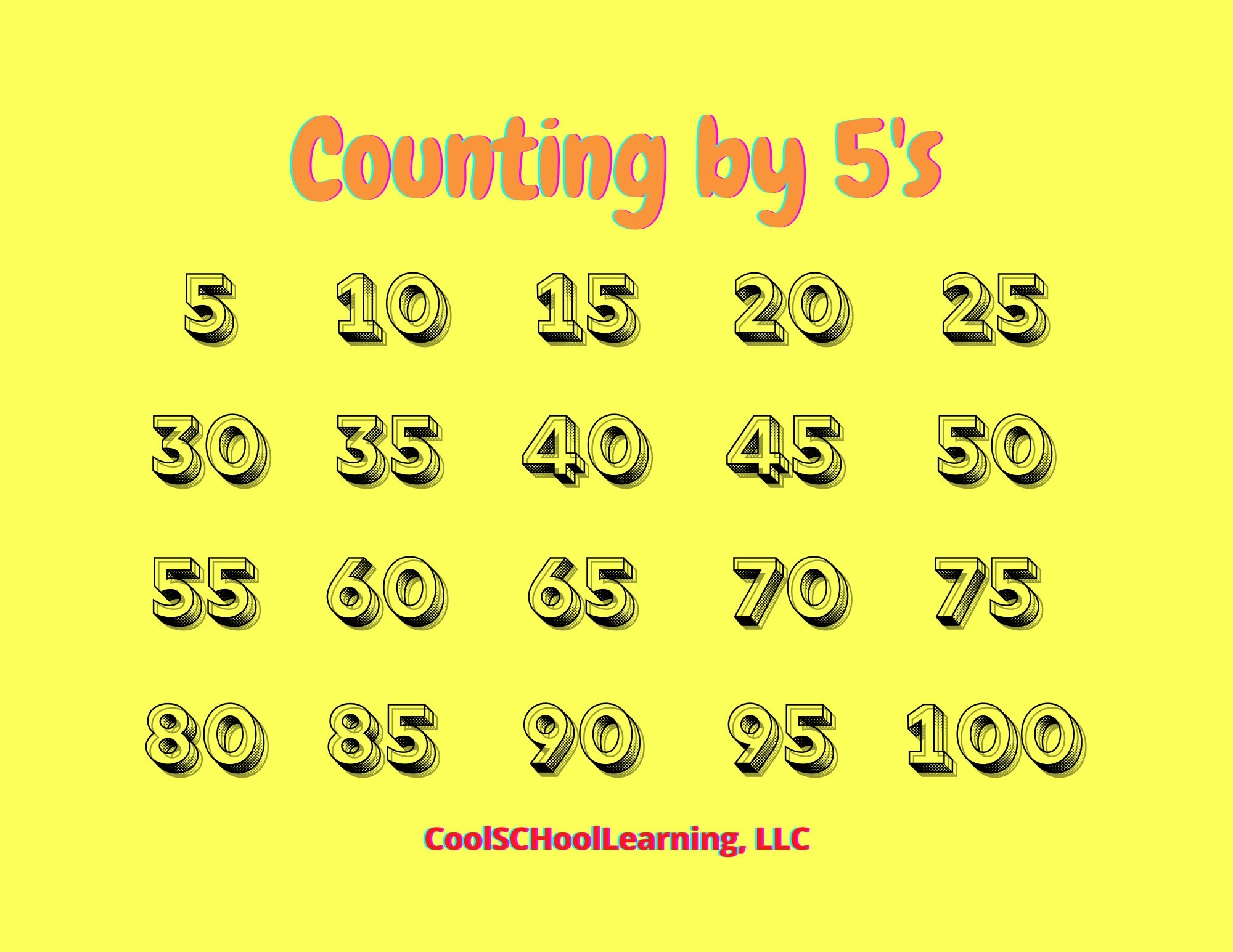 Free Printable Counting By 5s Chart