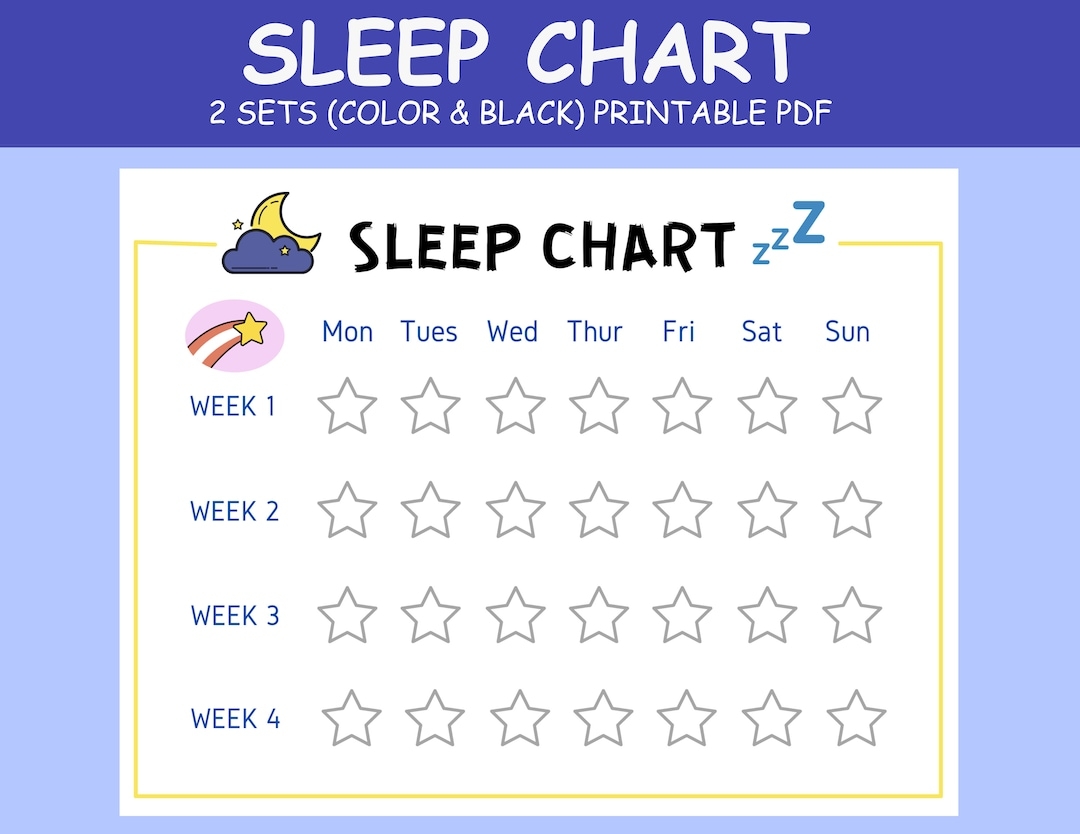 Sleep Chart Sleep Tracker Toddler Reward Chart Routine Chart For Kids Children Sleep Routine Etsy