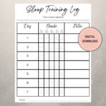 Sleep Training Ferber Method Log Baby Sleep Training Infant Sleep Printable Digital Download Baby Sleep Guide Sleep Log Etsy