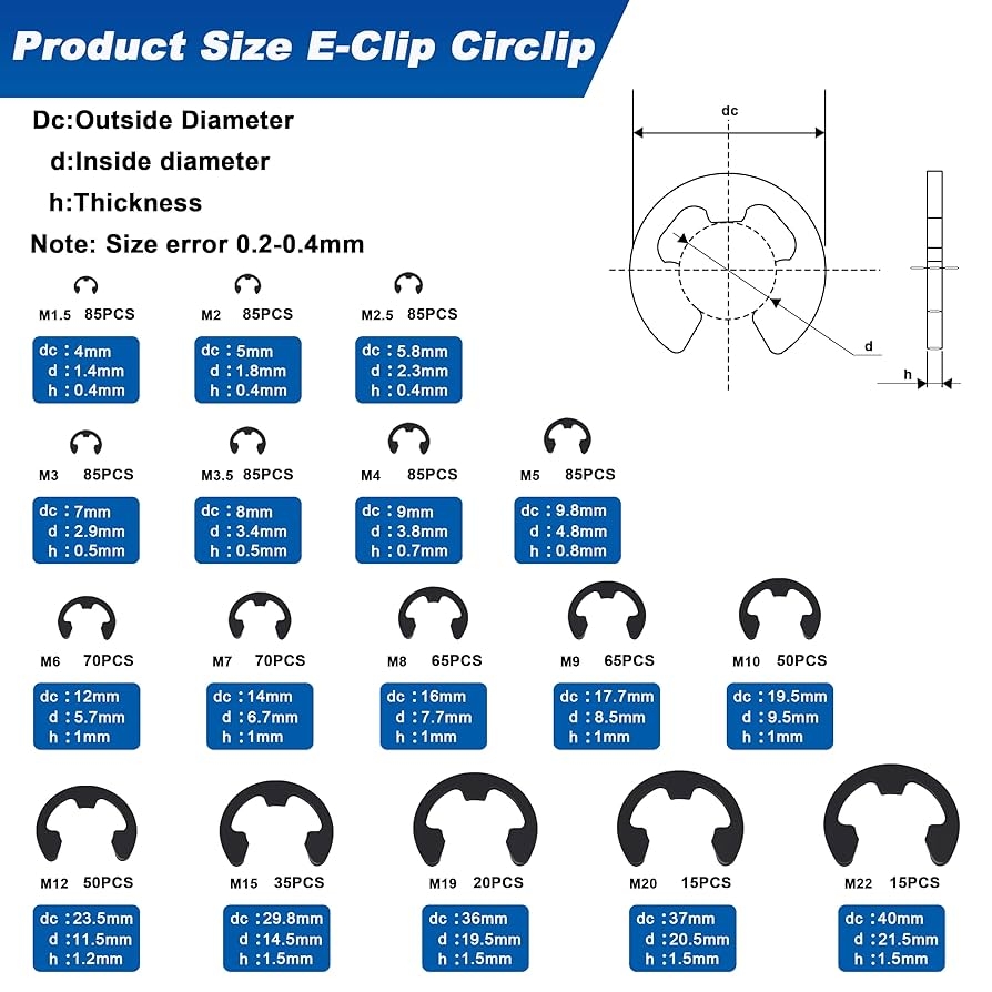 Snap Ring Kit 310 Piece C Clip E Clip Kit With Pliers Fix Stuff Like A Pro M4 M28 Sizes Retaining Ring Pliers