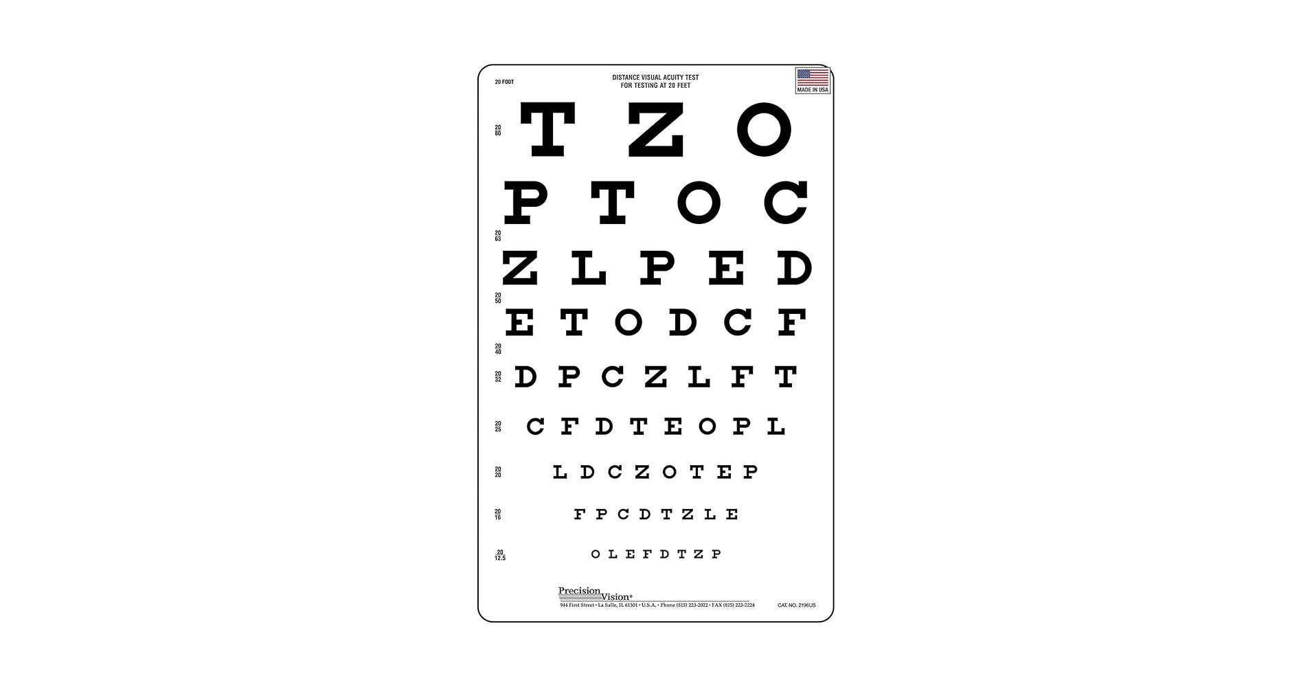 Snellen Vision Eye Test Chart 20 Ft 6 Meter Distance Chart Printable Snellen Chart Uk Printable Eye Chart