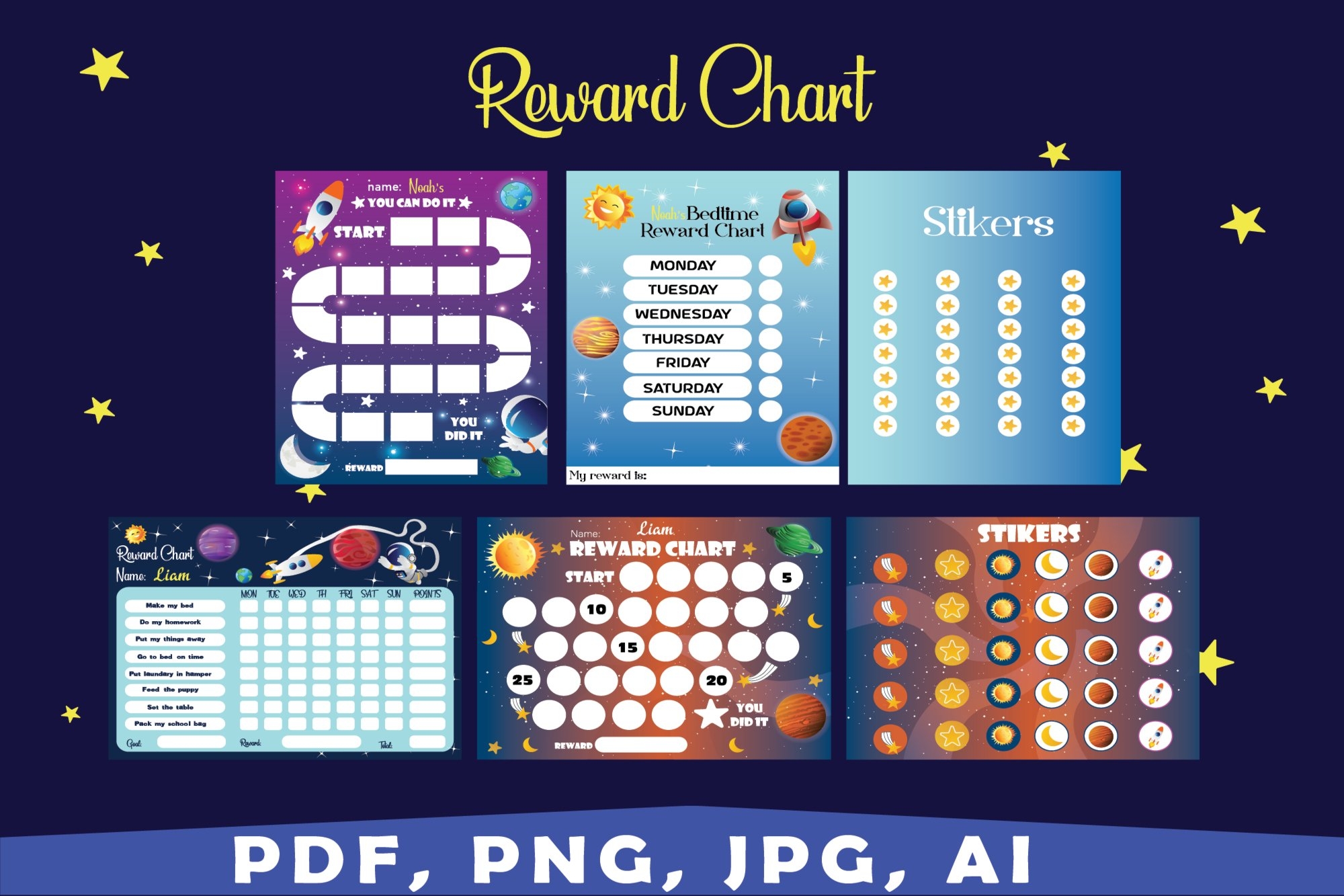 Space Reward Chart Printable Space Behavior 2140005 