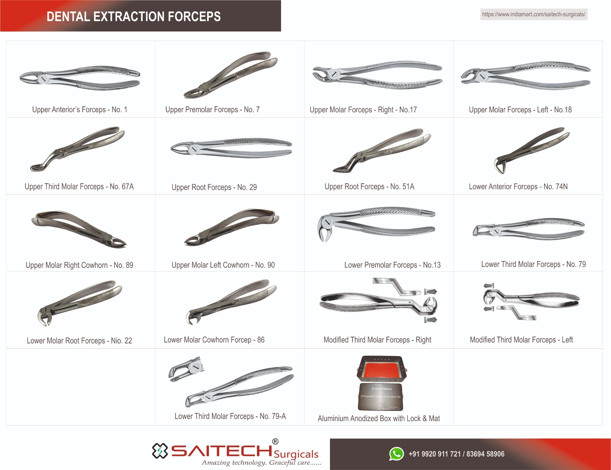 Names Printable Dental Forceps Chart