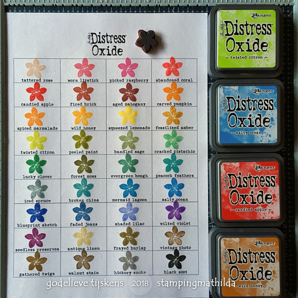 Printable Distress Oxide Color Chart