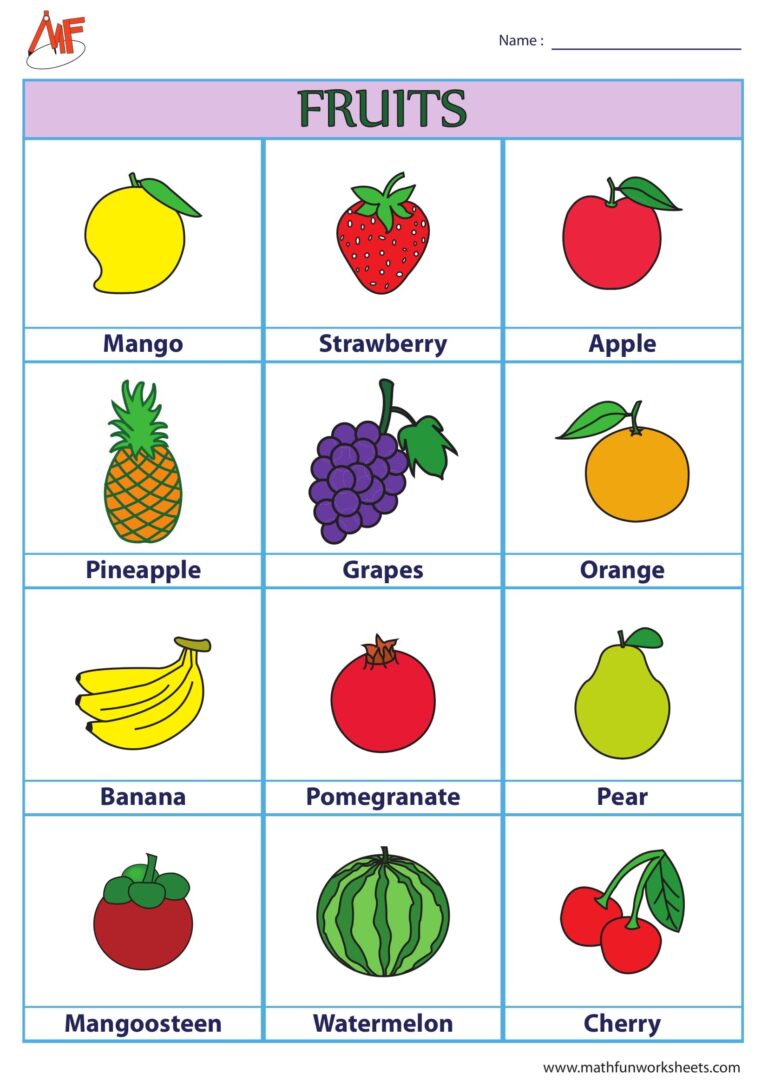 Standard Charts For Preschool Kids Math Fun Worksheets