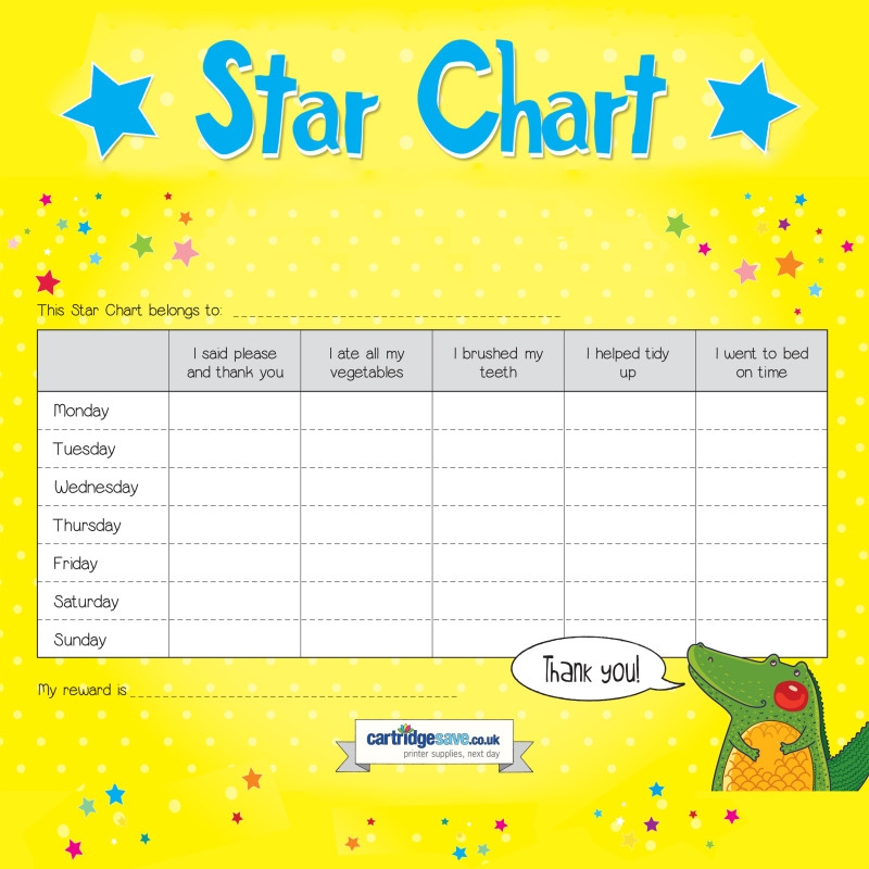 Kids Star Chart Printable Free