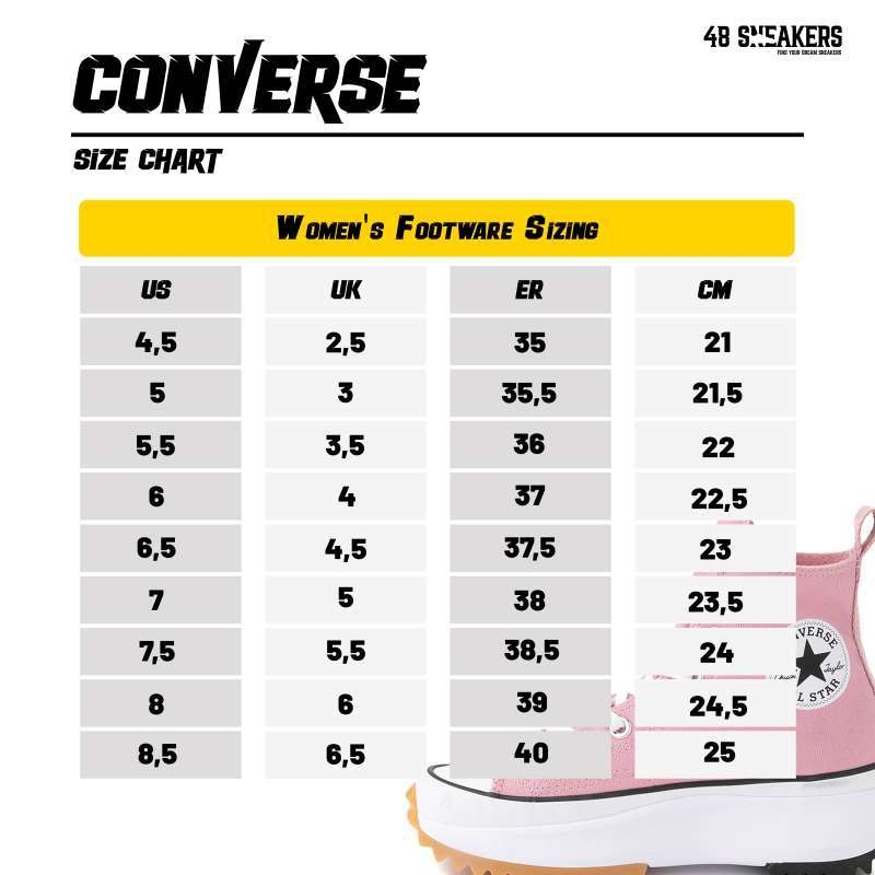 Star Converse Size Guide Converse Shoe Size Chart Converse 43 Size Size Guide Converse All