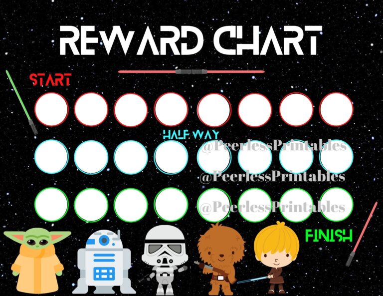 STAR WARS Reward Chart Sticker Chart Chore Chart Kids Chart Etsy