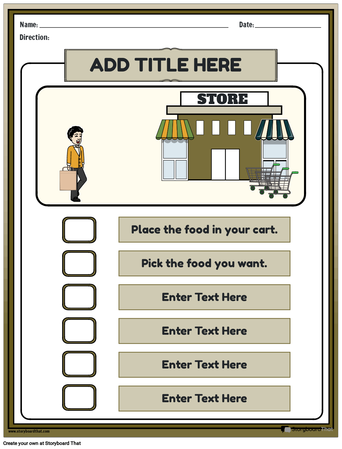 Story Sequencing Worksheets By Storyboard That