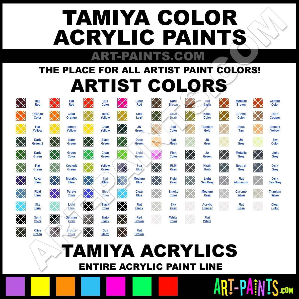 Tamiya Color Acrylic Paint Colors Tamiya Color Paint Colors Color Color Color Acrylics Tamiya Color Paint Line Art Paints
