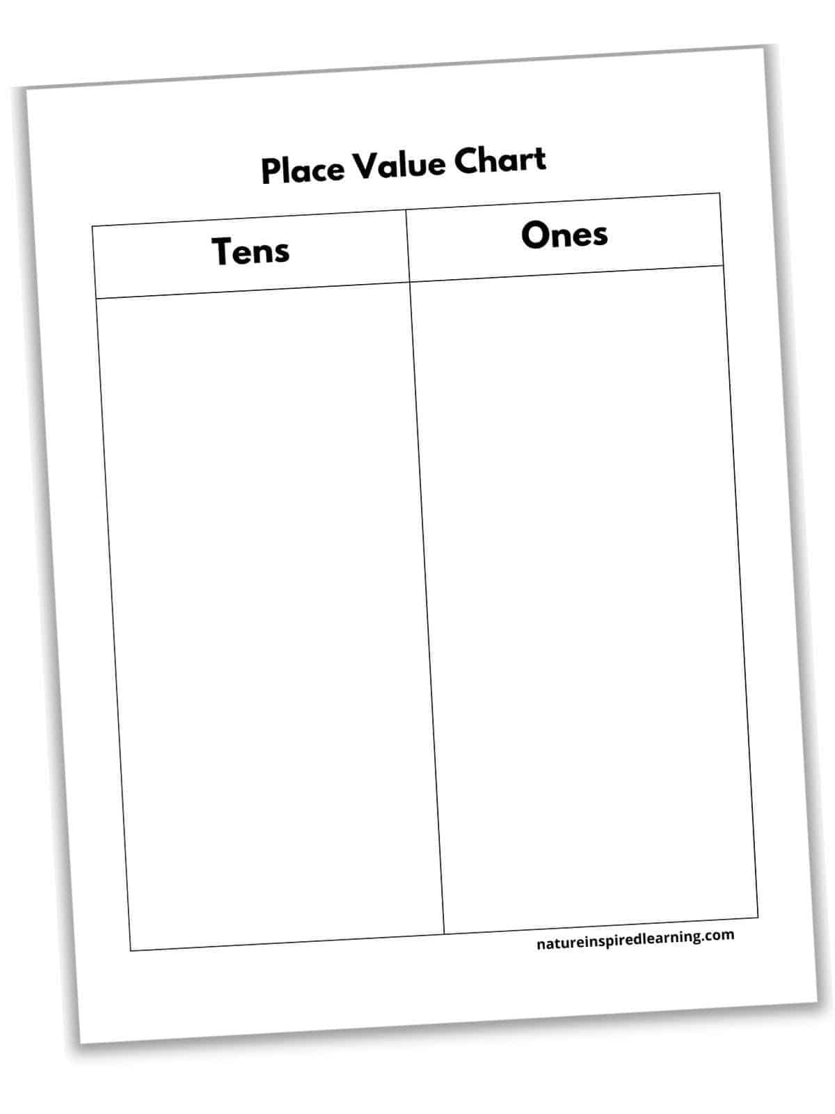 Tens And Ones Charts Free Printable Nature Inspired Learning