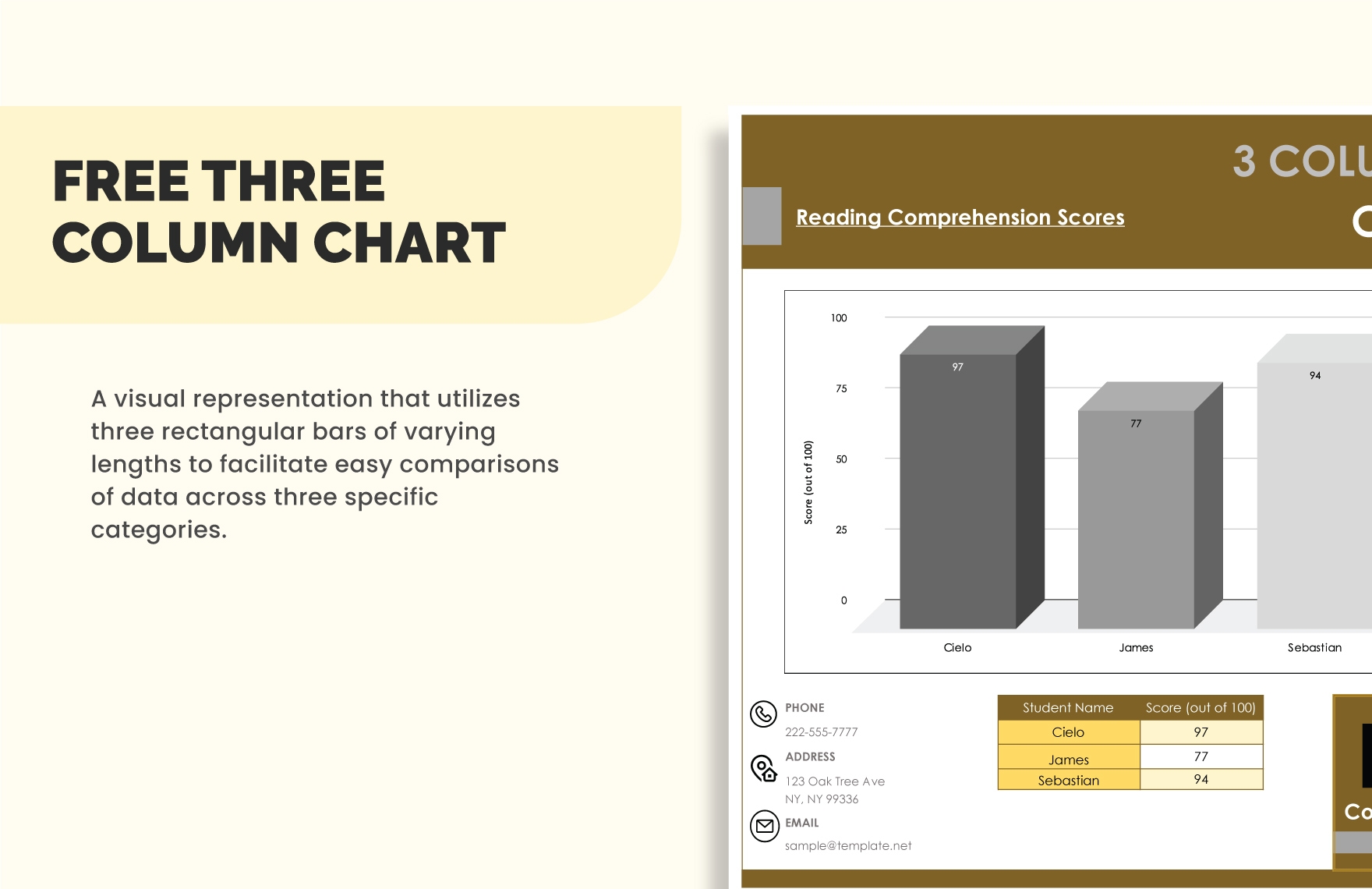 Printable Three Column Chart