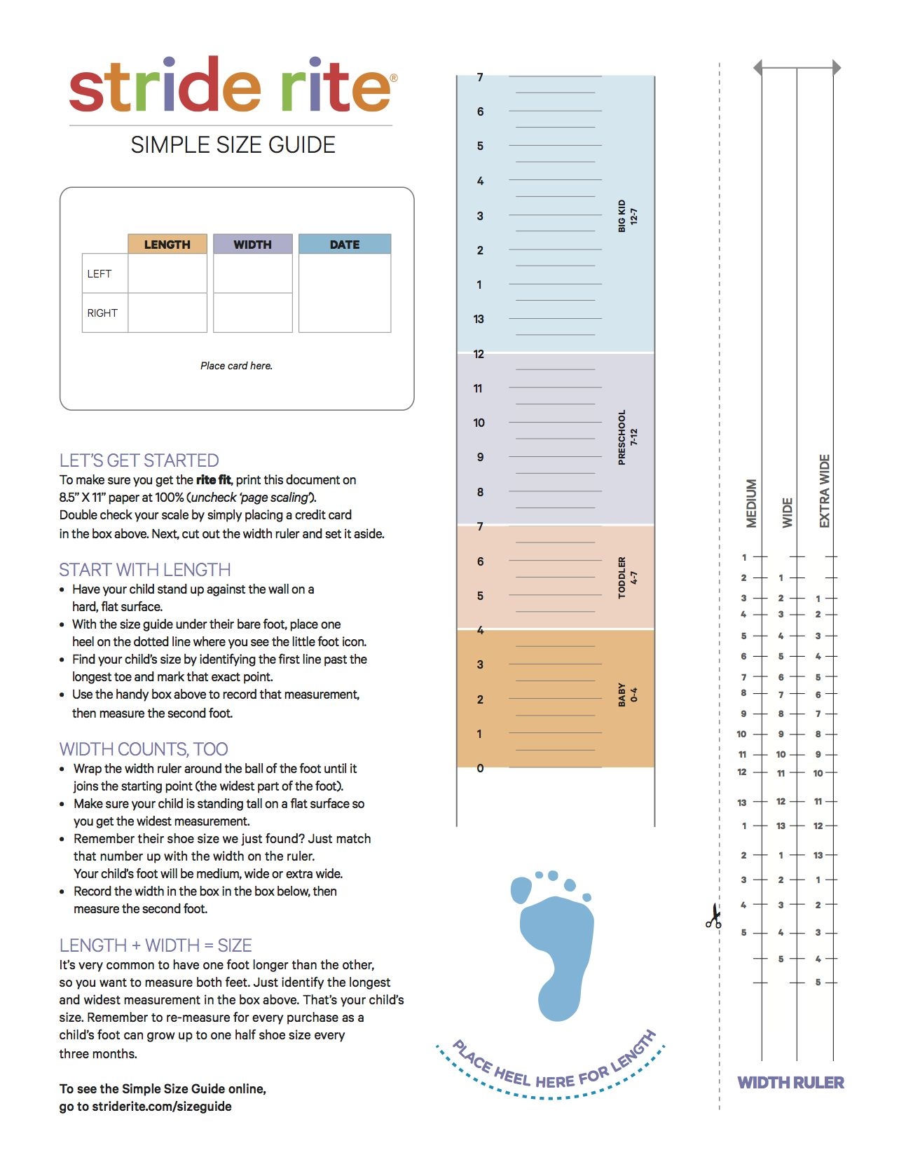 Brannock Shoe Size Chart Printable