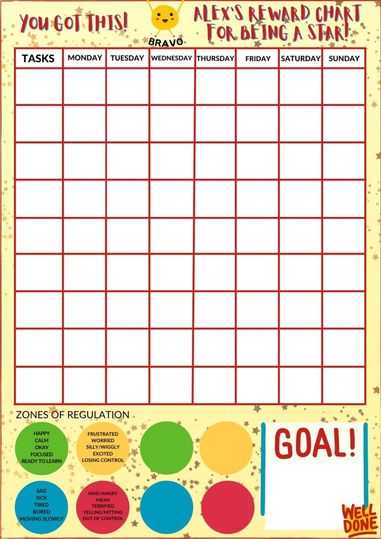 Toddler Reward Chart Kids Behaviour Chart Visual Support 