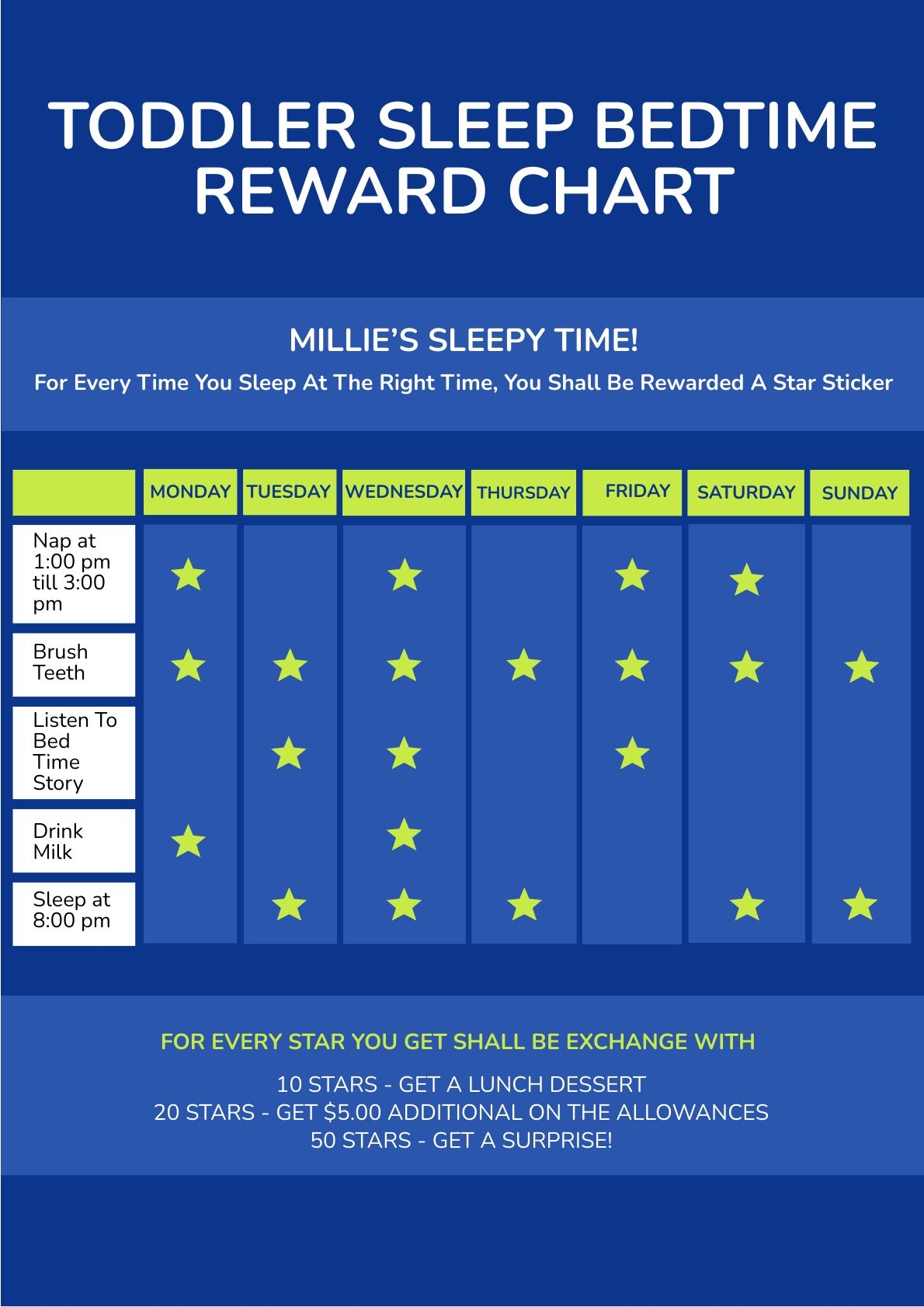 Printable Sleep Reward Charts For Toddlers