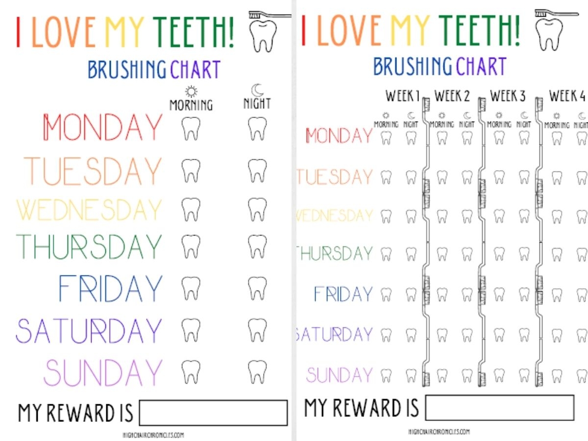 Printable Monthly Brushing Chart
