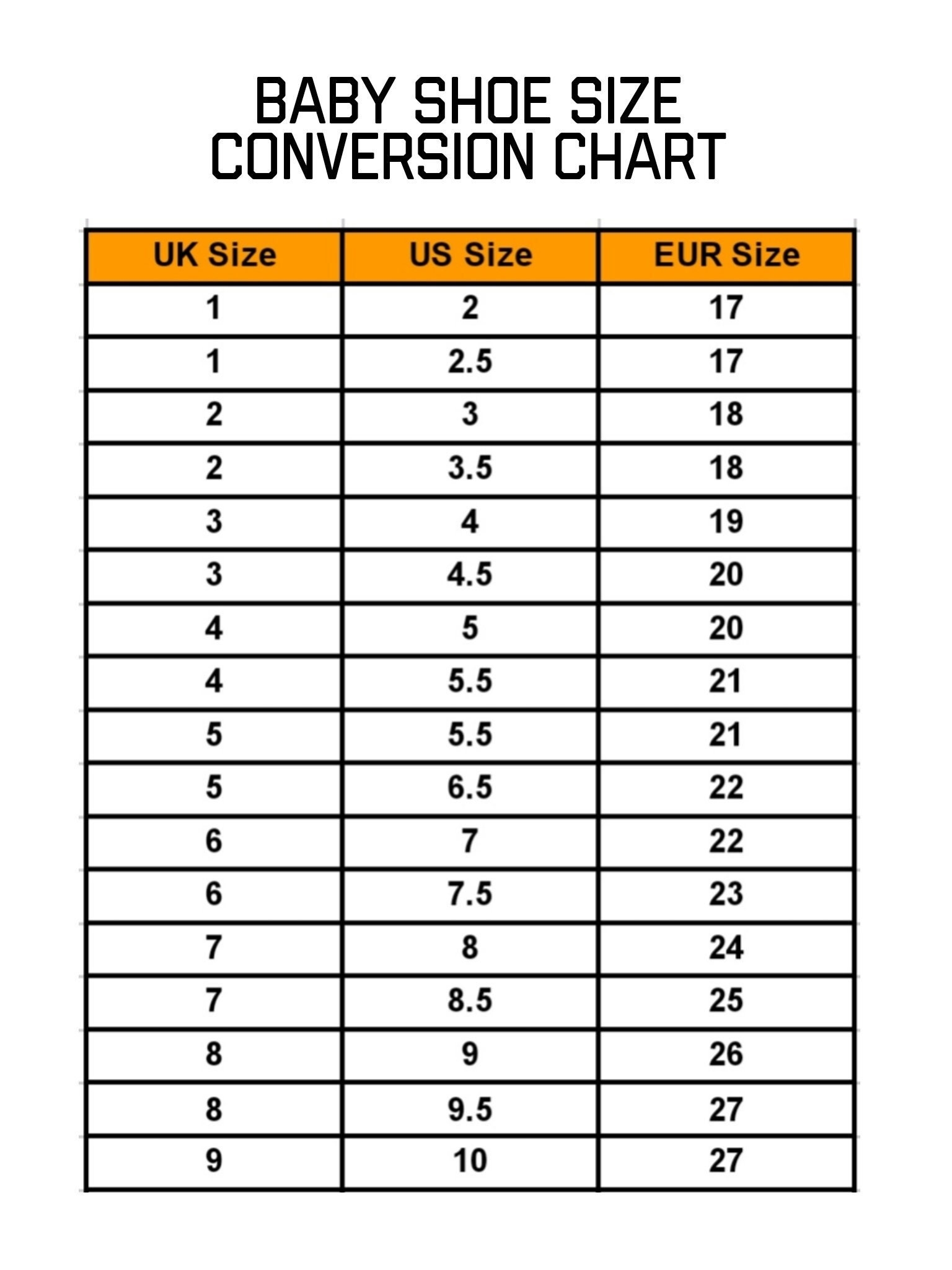 Top Kids Conversion Chart Top Sellers Top Kids Conversion Chart Top Sellers