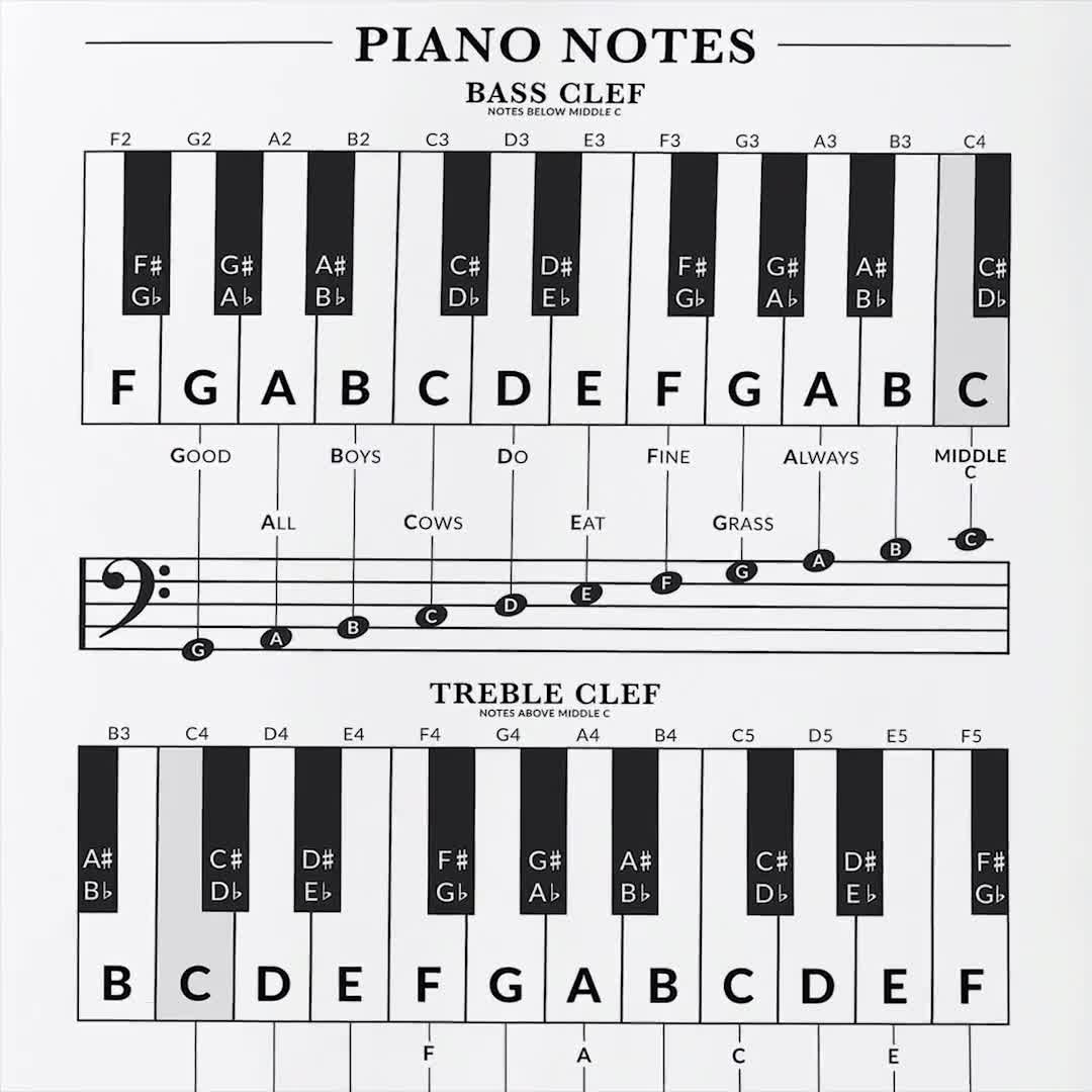 Piano Keys Chart For Beginners Printable