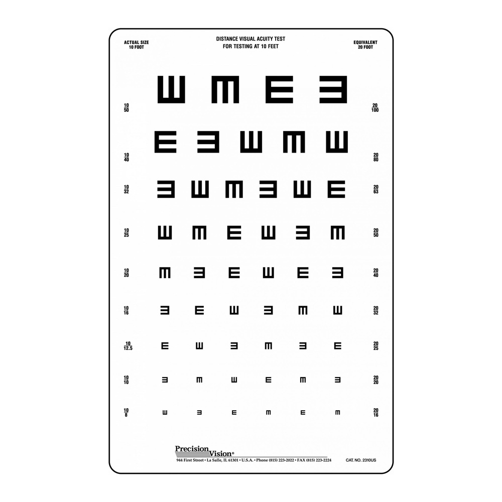 Tumbling E Eye Chart For Multilingual Illiterate Vision Testing Optometry Essentials Tumbling E Eye Chart For Multilingual Illiterate Vision Testing Optometry Essentials