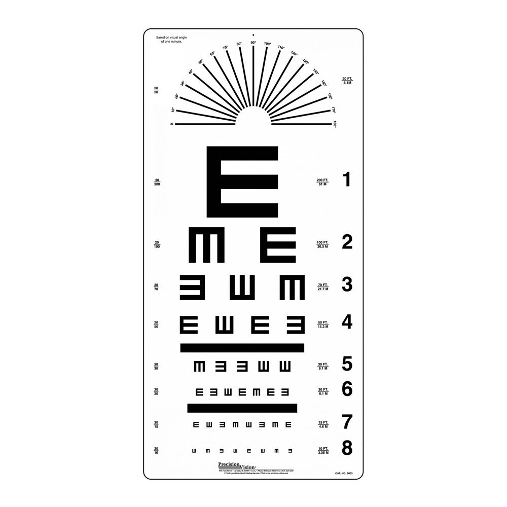 Tumbling E Vision Chart Non Letter Eye Test For Accurate Acuity