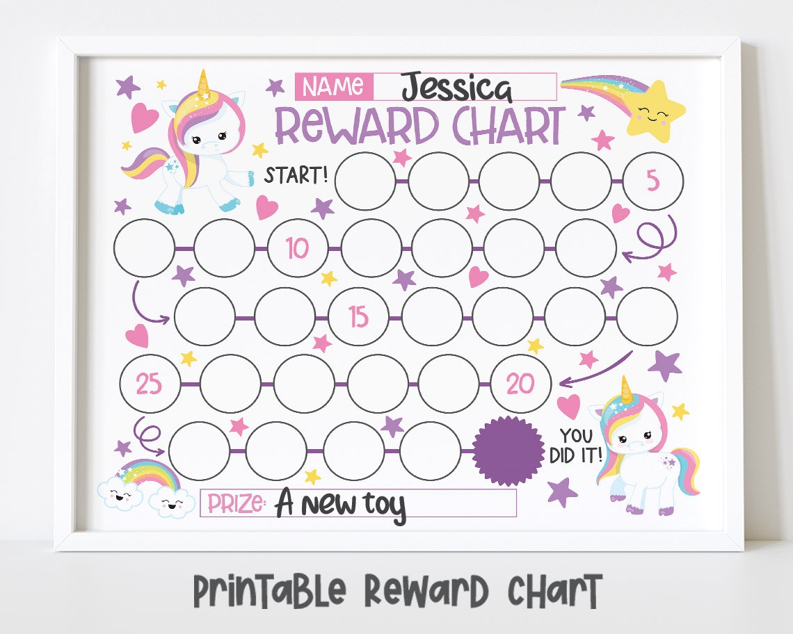 Unicorn Reward Chart For Kids Rainbow Theme instant Download Etsy Unicorn Reward Chart For Kids Rainbow Theme instant Download Etsy