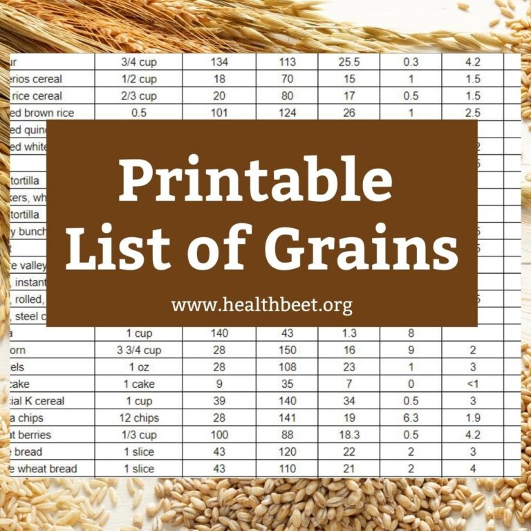 Using Whole Grains With Printable List Of Grains Health Beet