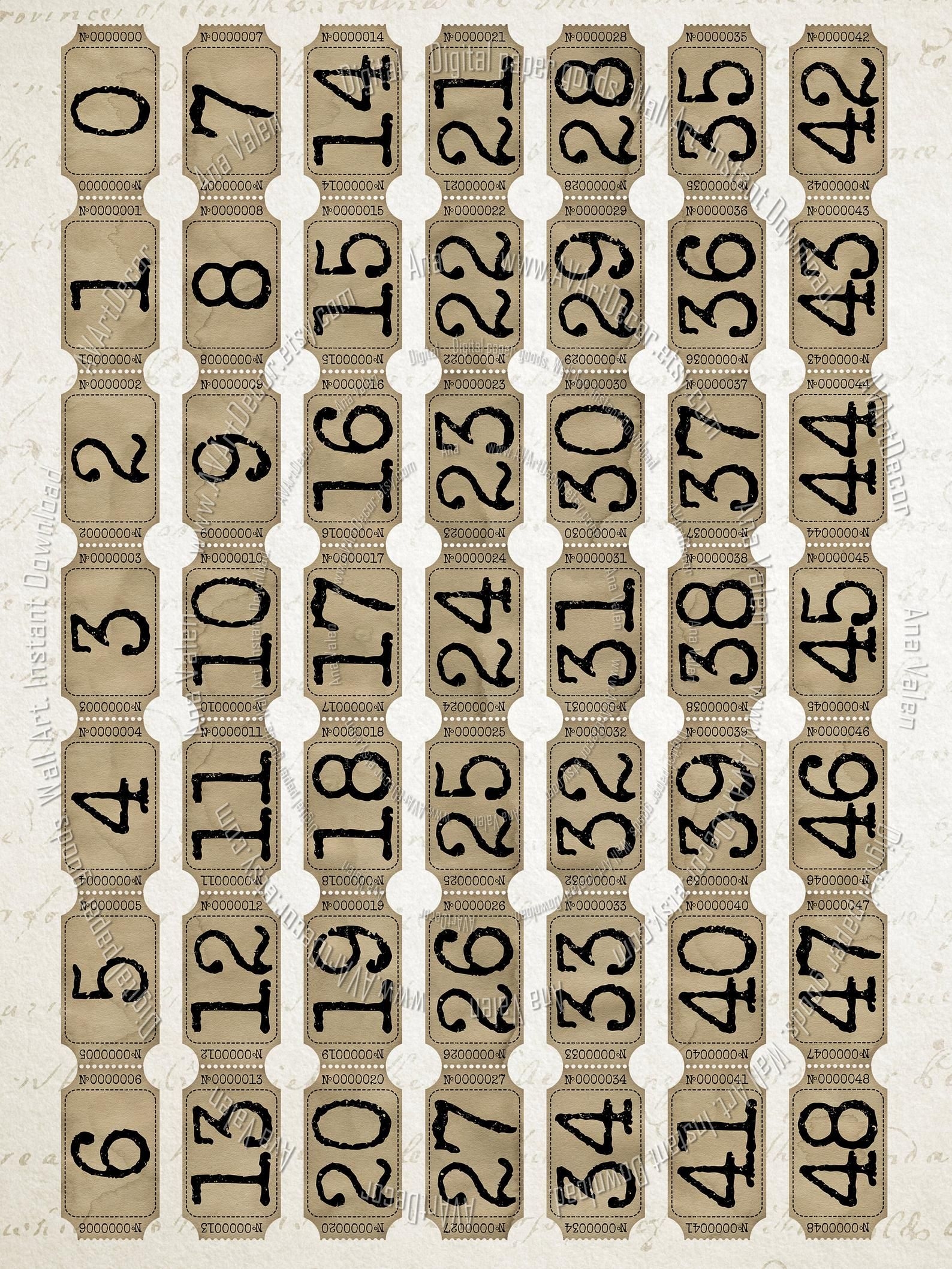 Vintage Tickets Strips With Numbers Printable 0 85x1 5 In Etsy Worksheets Library Vintage Tickets Strips With Numbers Printable 0 85x1 5 In Etsy Worksheets Library