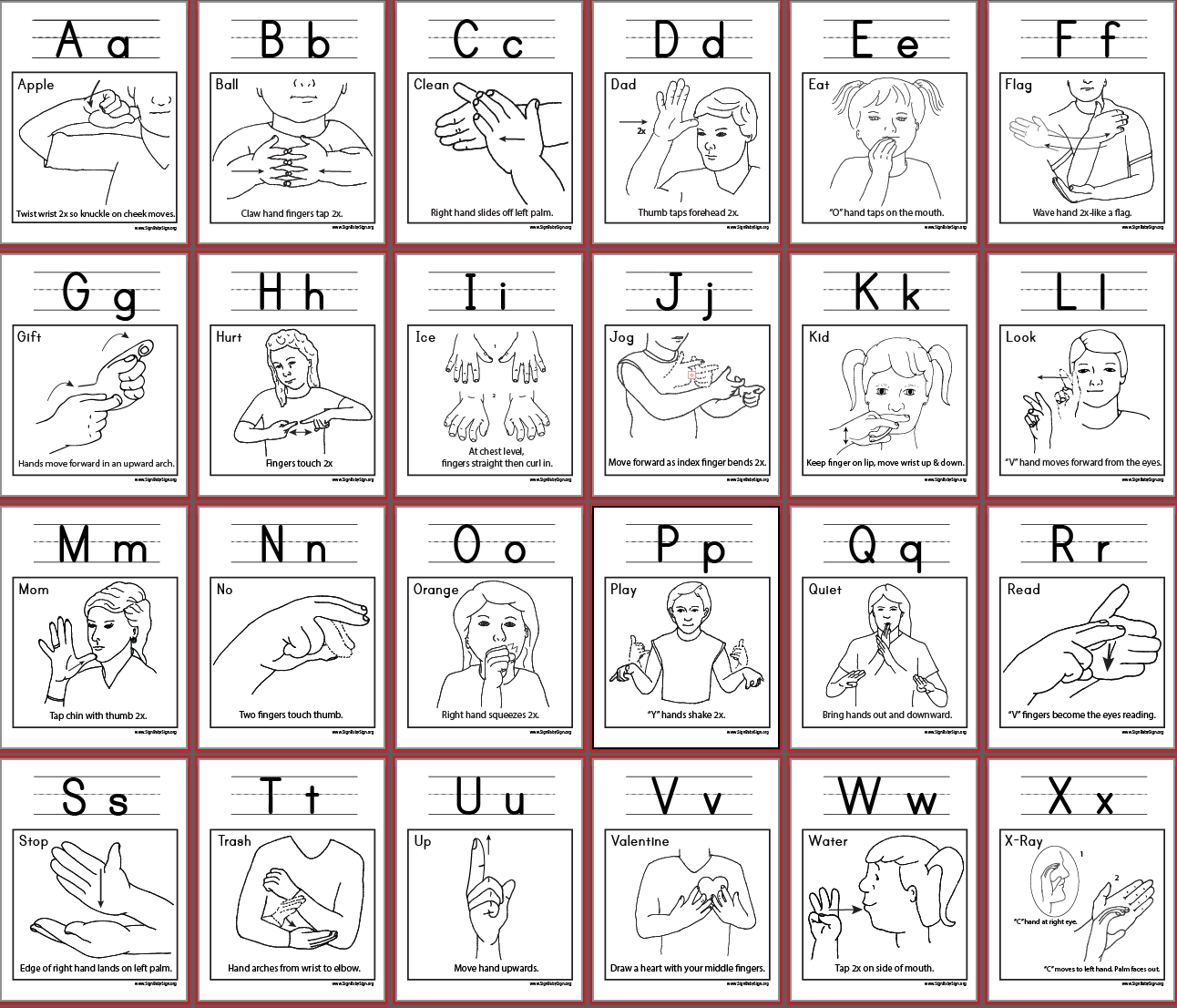 Wall Chart Book 20 C ABC With Signs ASL Teaching Resources