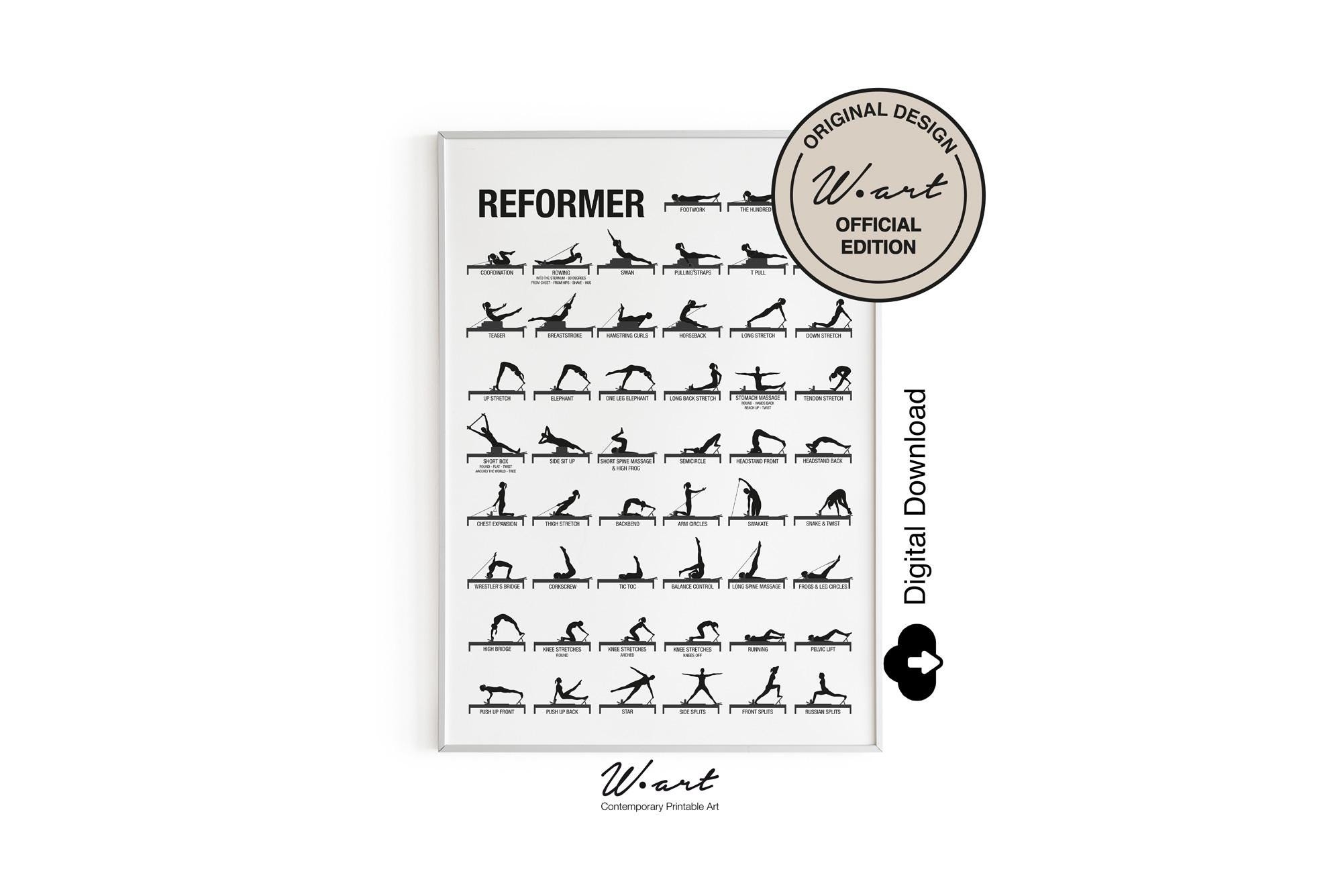 Wall Pilates Chart Printable Etsy Canada