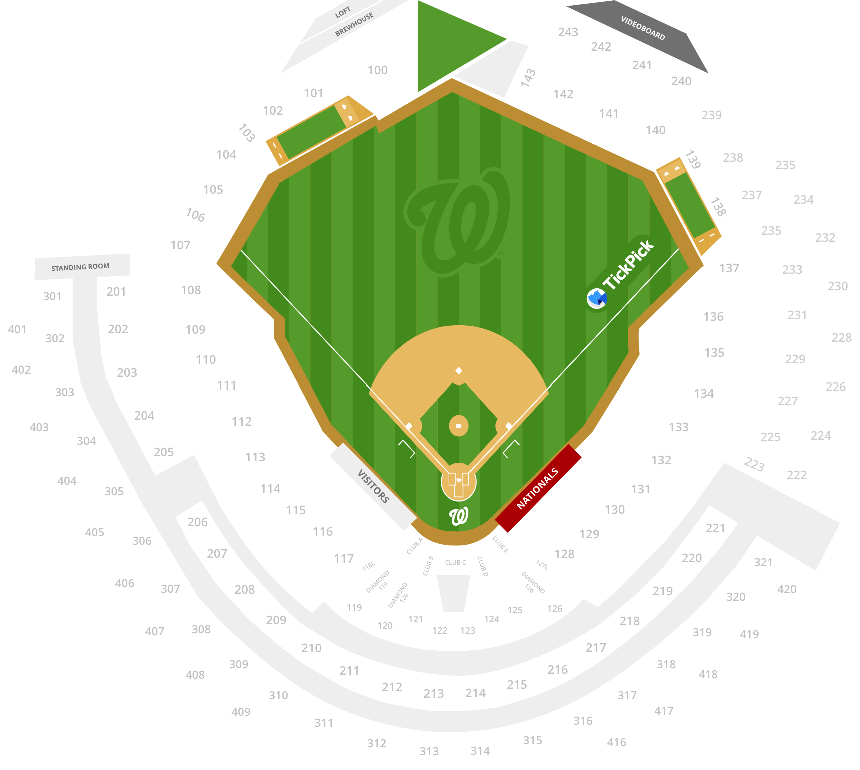 Printable Washington Nationals Seating Chart